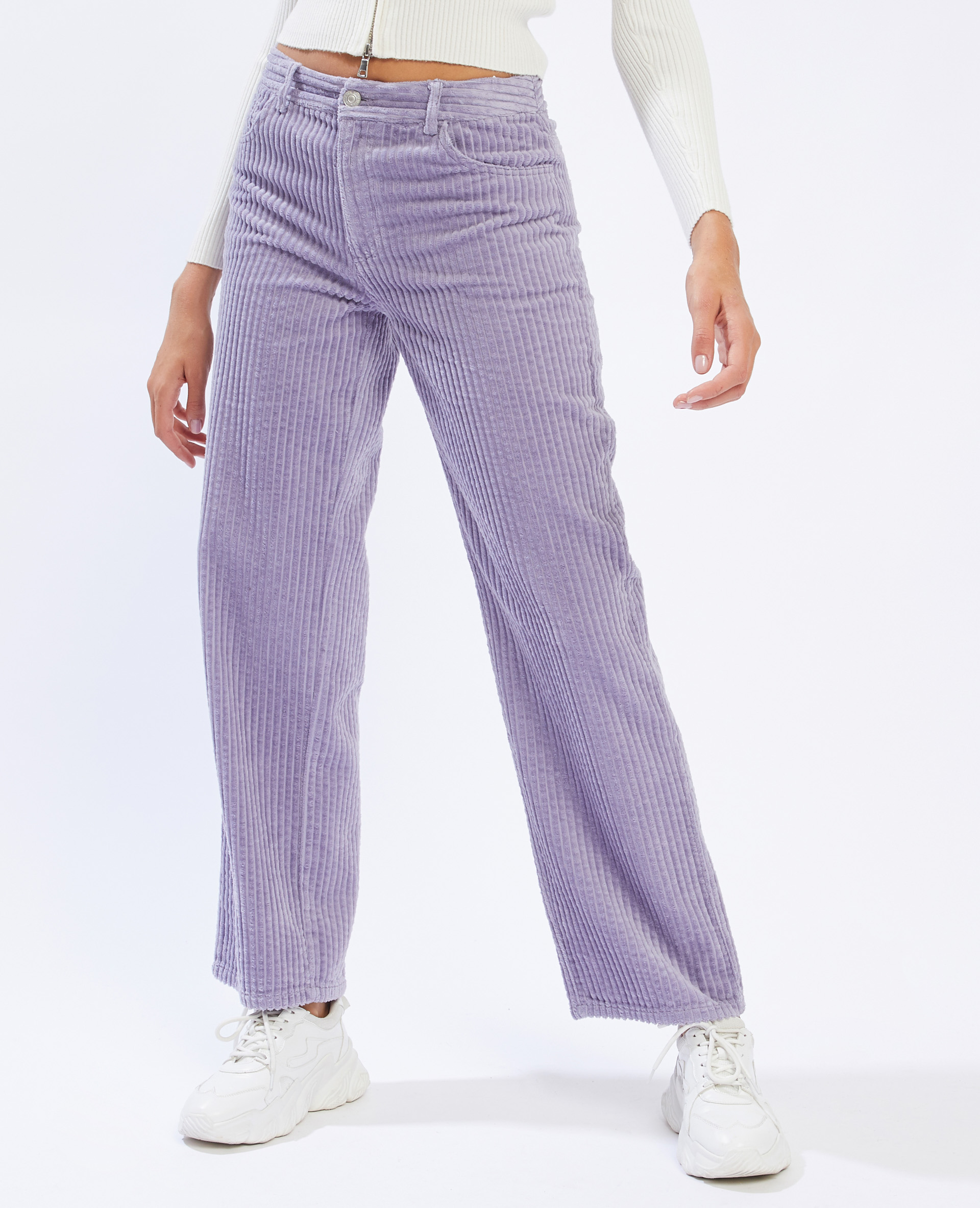 Pantalon velours on sale violet