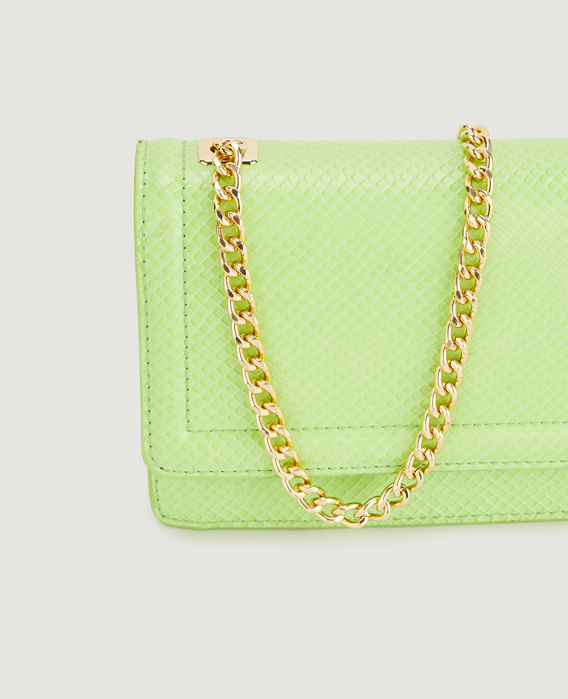 Sac rigide effet serpent Jaune - Pimkie