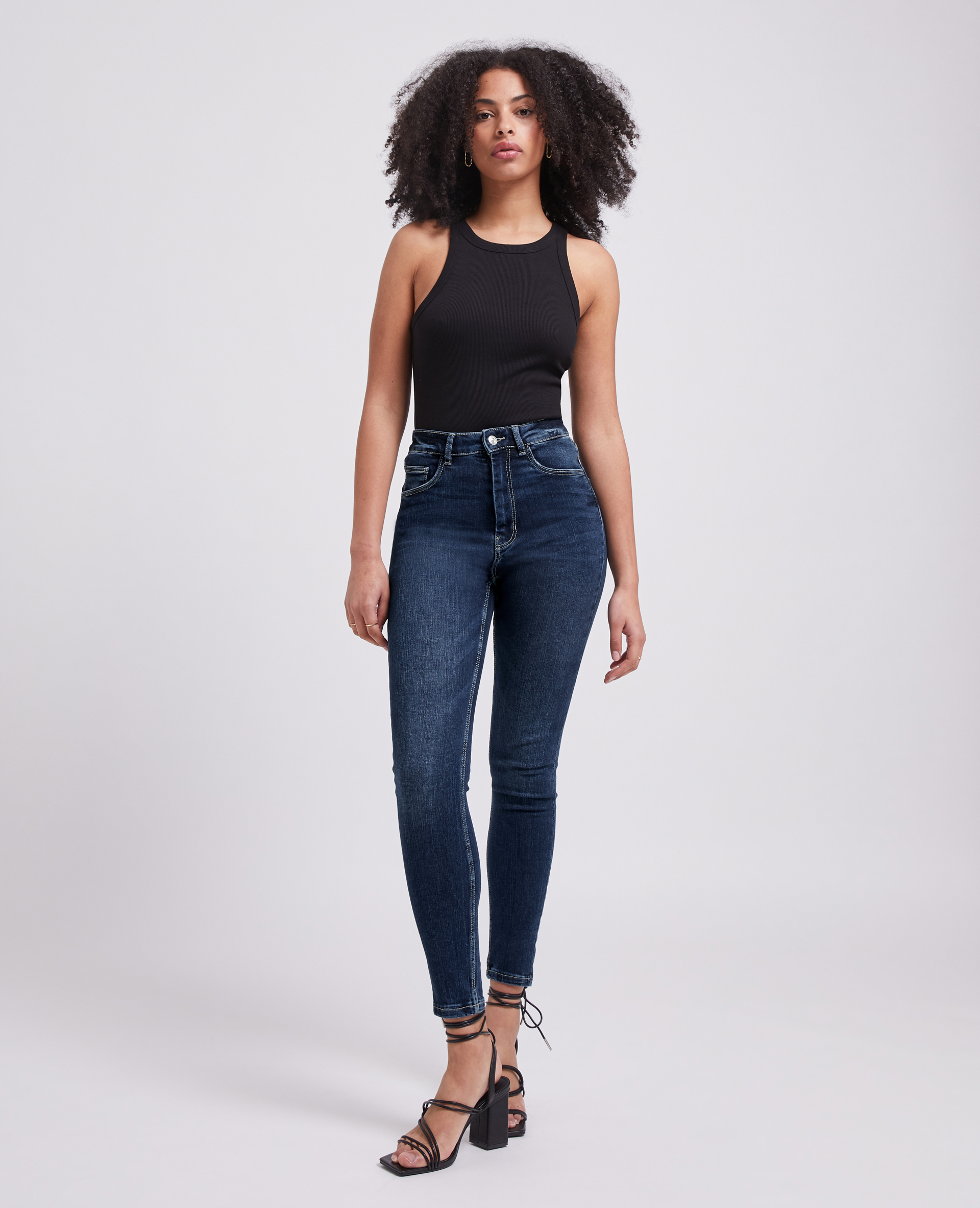 Jean skinny taille haute bleu brut - Pimkie