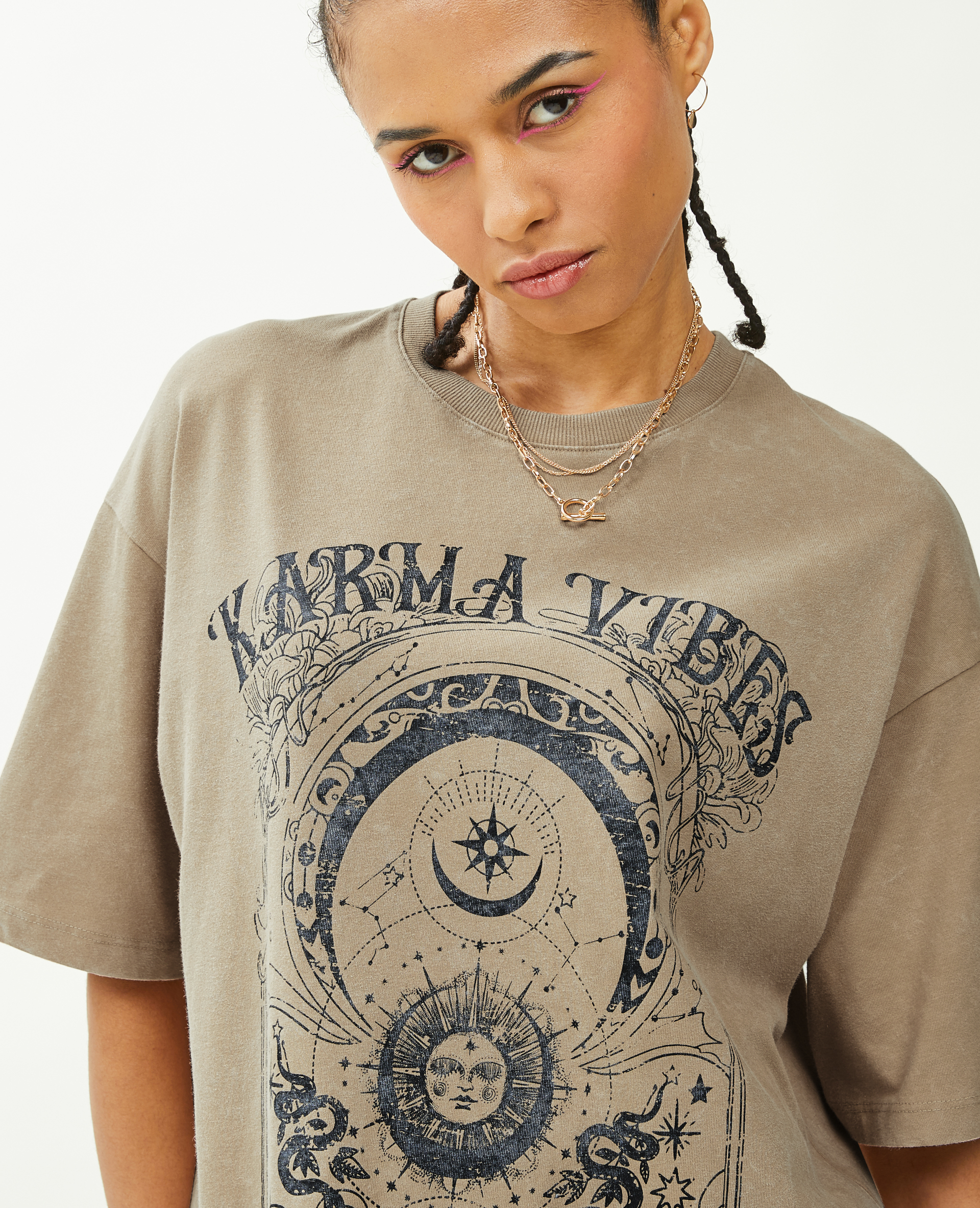 T-shirt imprimé oversize camel - Pimkie