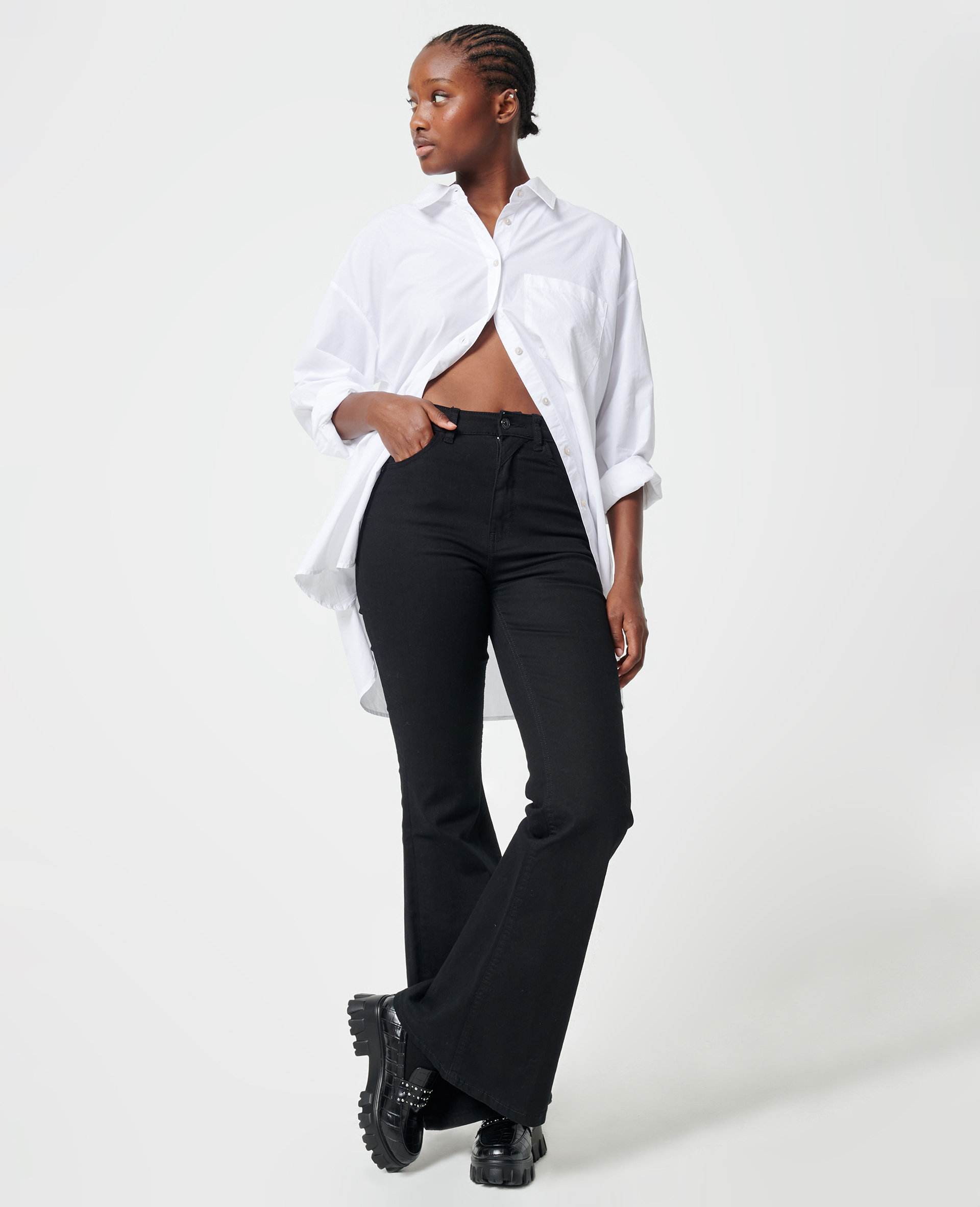 Jean flare taille haute Pimkie