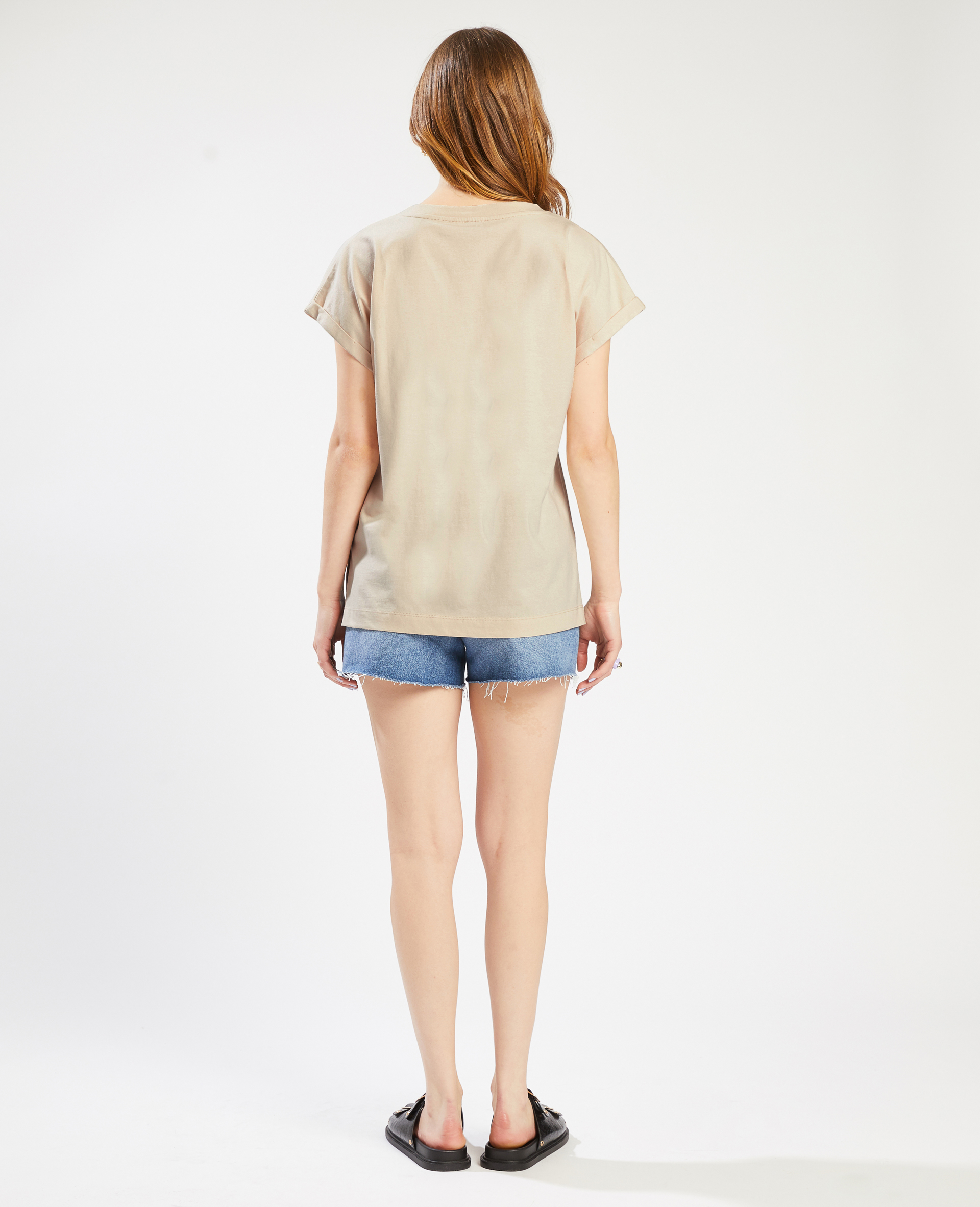 T-shirt col V écru - Pimkie