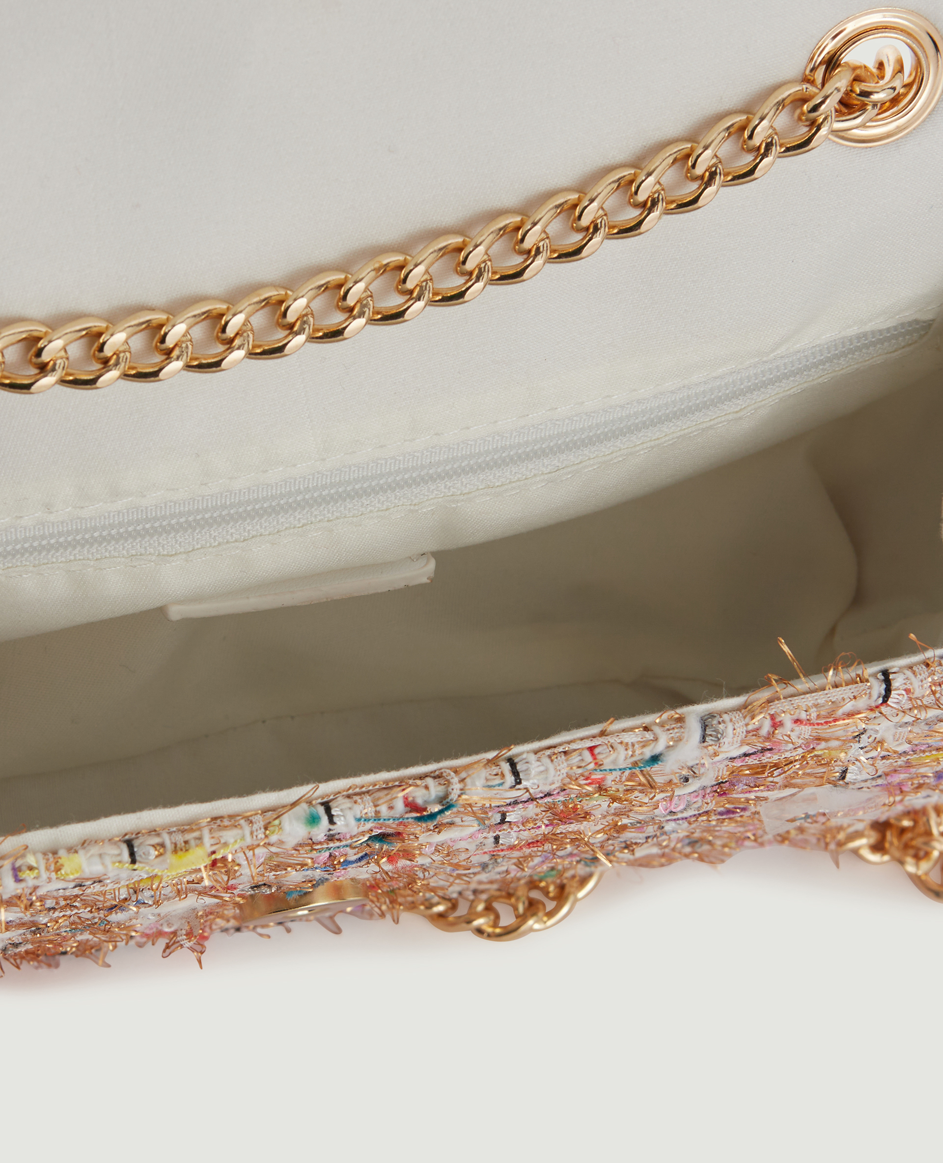 Sac boxy en tweed blanc - Pimkie