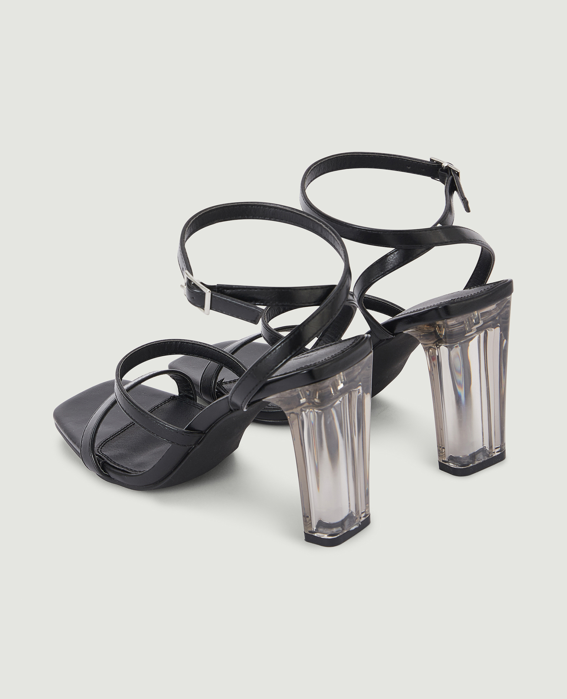 Sandales avec talon plexi noir - Pimkie