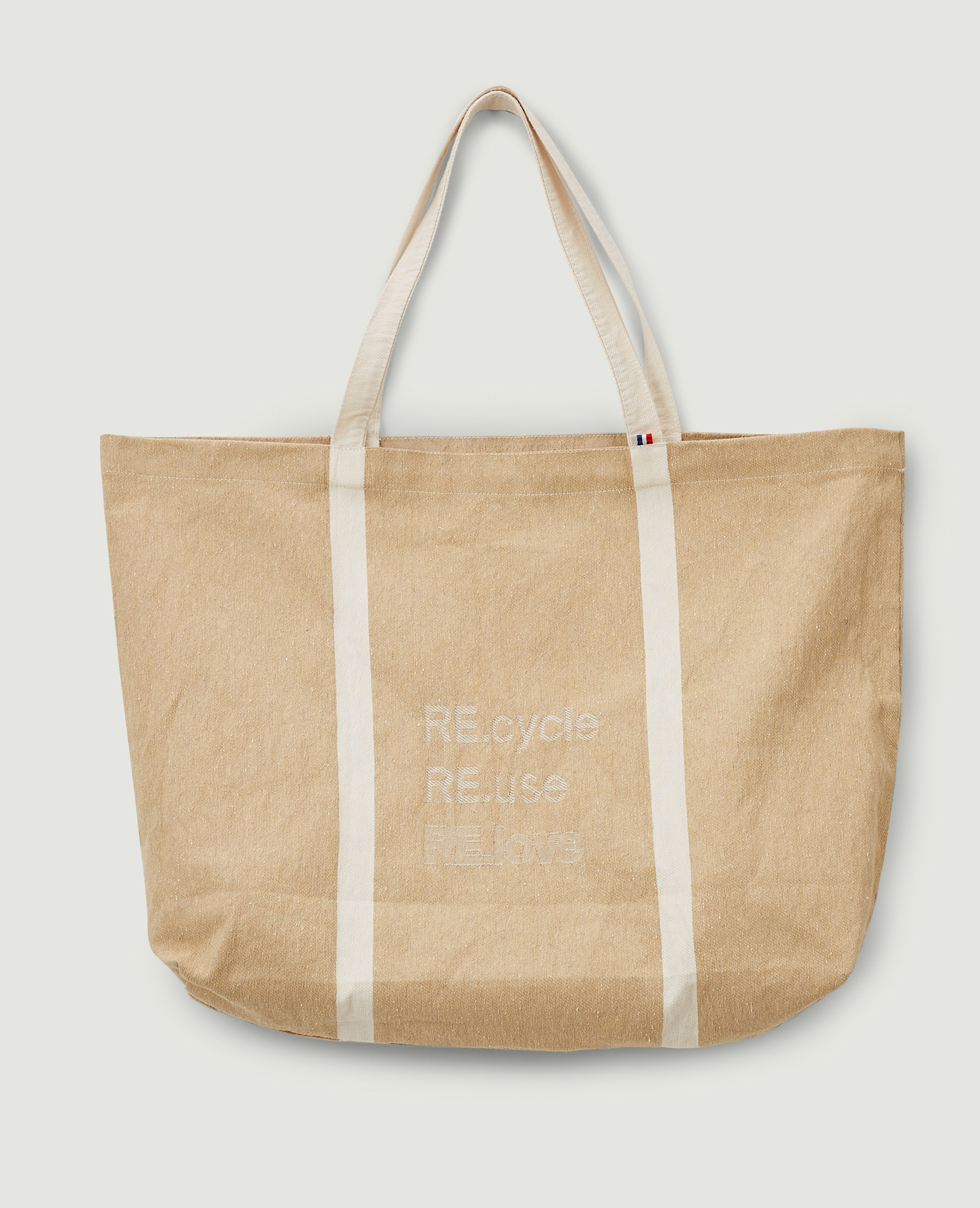 Grand tote bag 100% recyclé taupe - Pimkie
