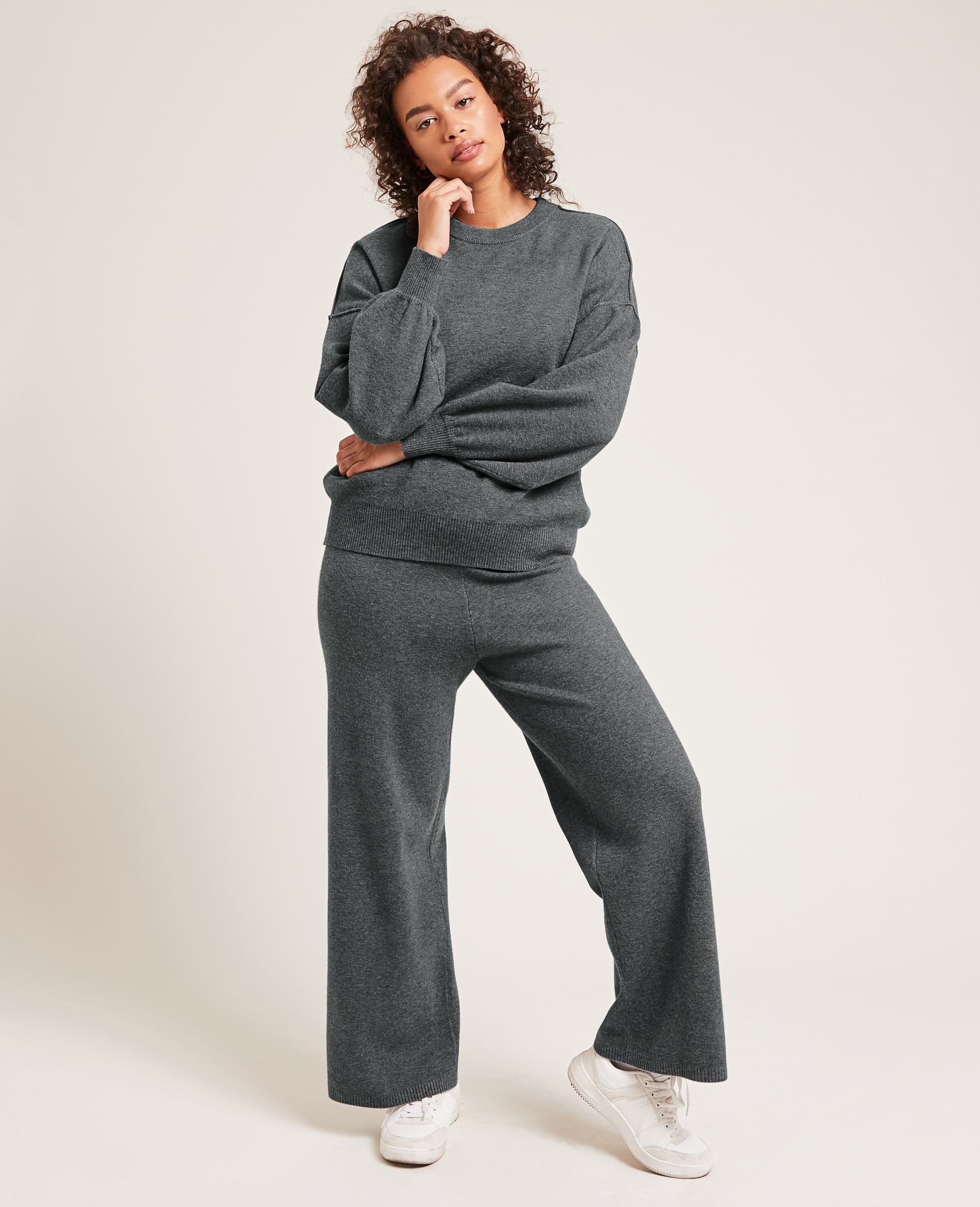 Pantalon large en maille Pimkie