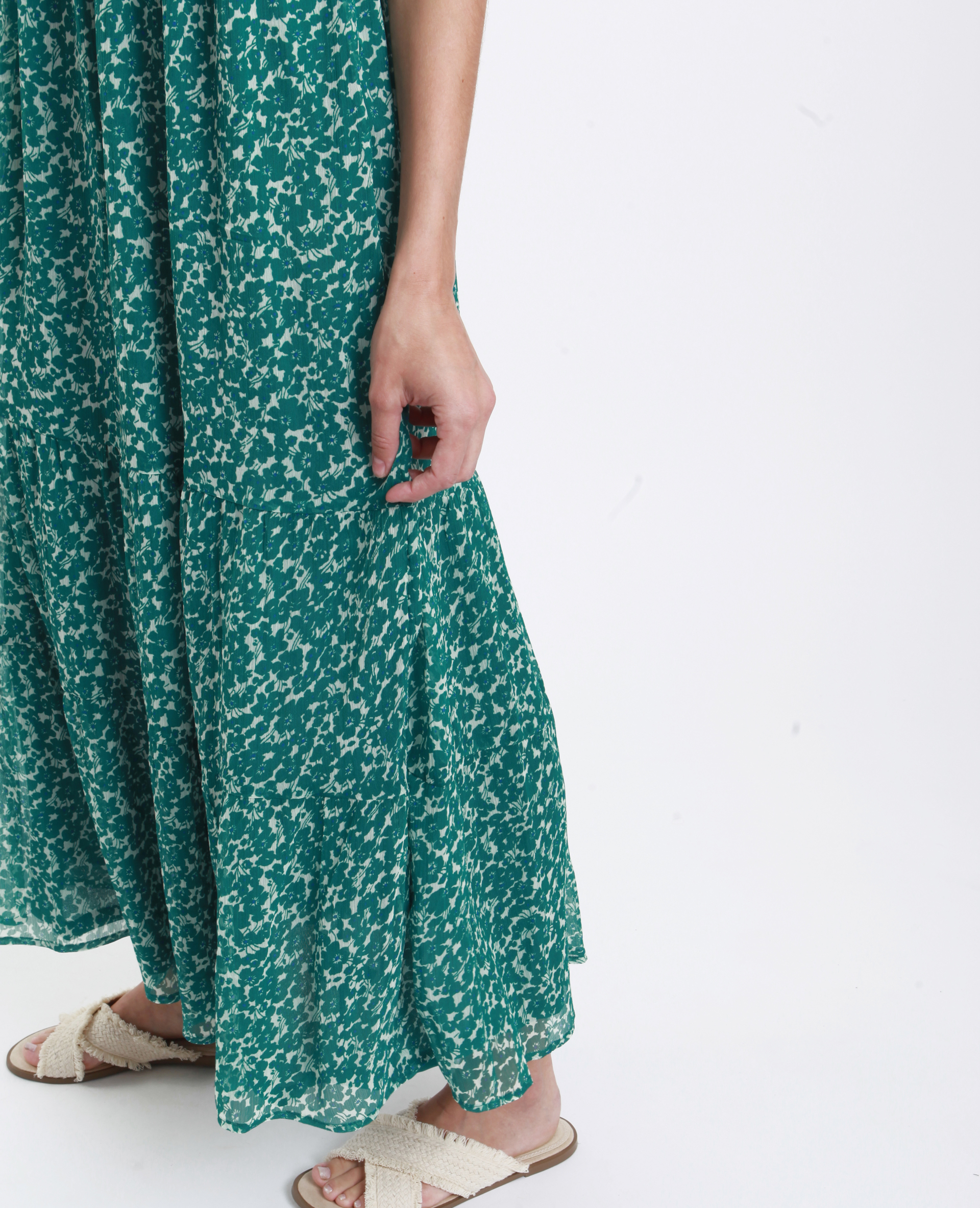 Jupe longue verte fleurie cheap