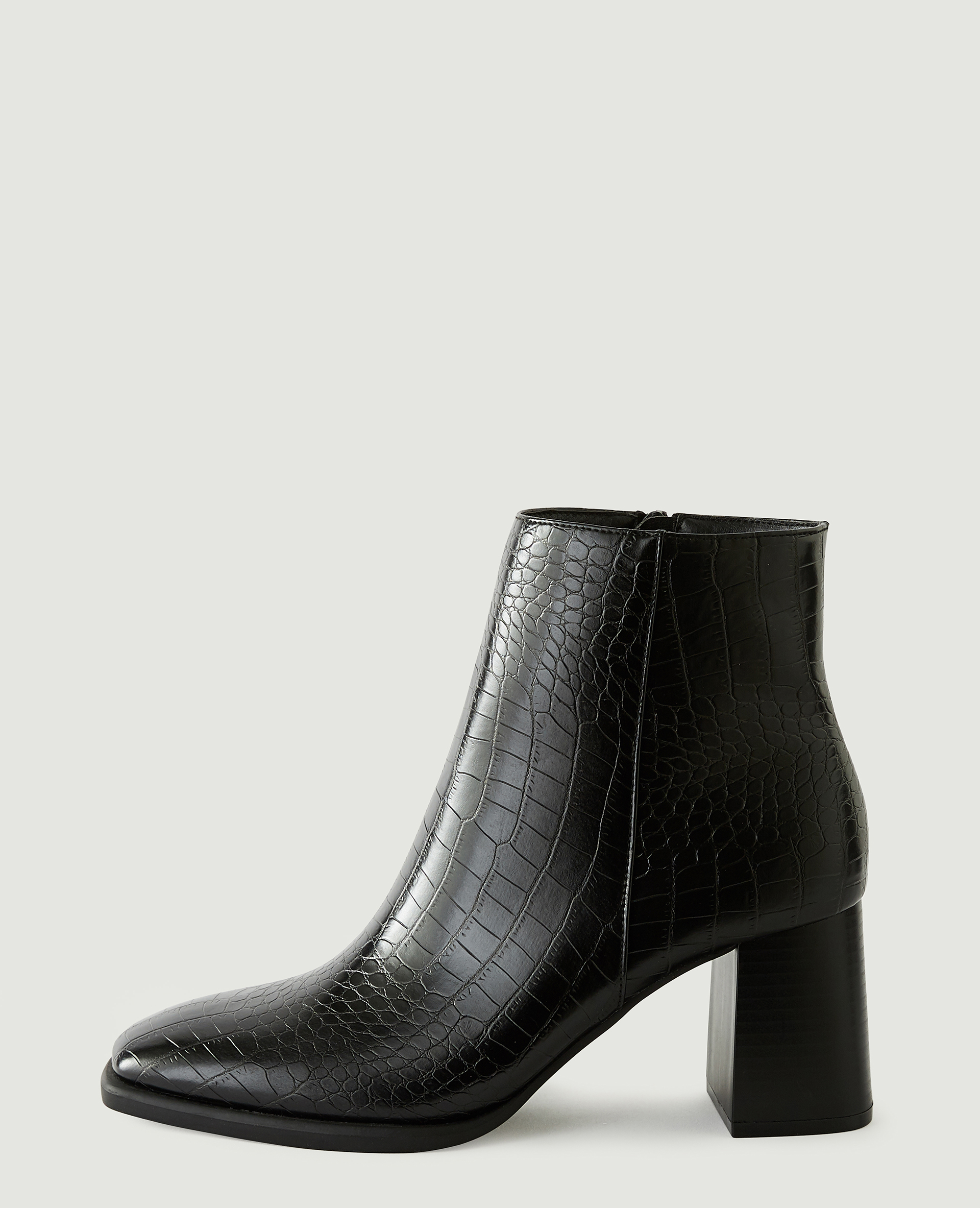 Bottines noires croco cheap