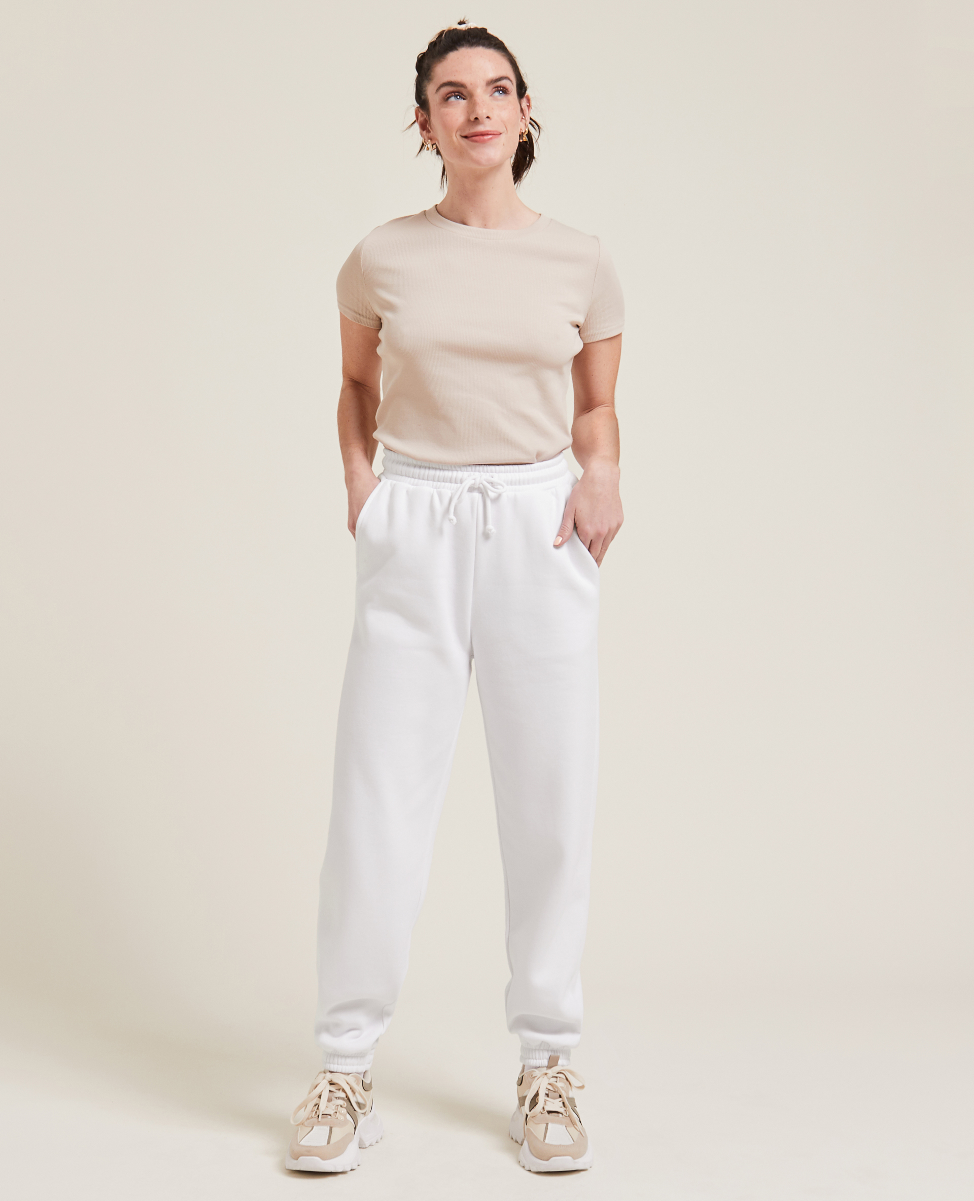 Pantalon de jogging en molleton blanc - Pimkie