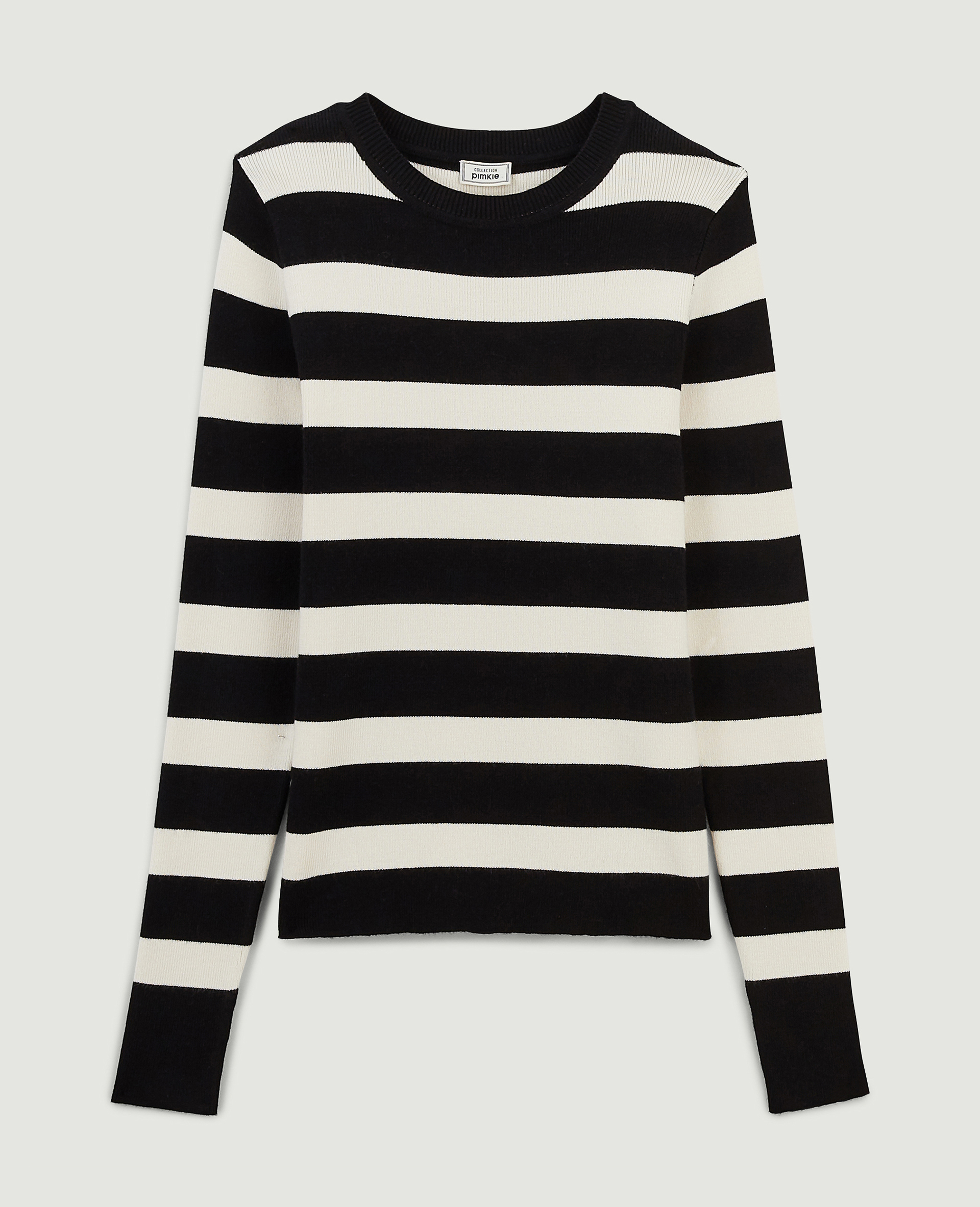 Pull moulant col rond noir - Pimkie