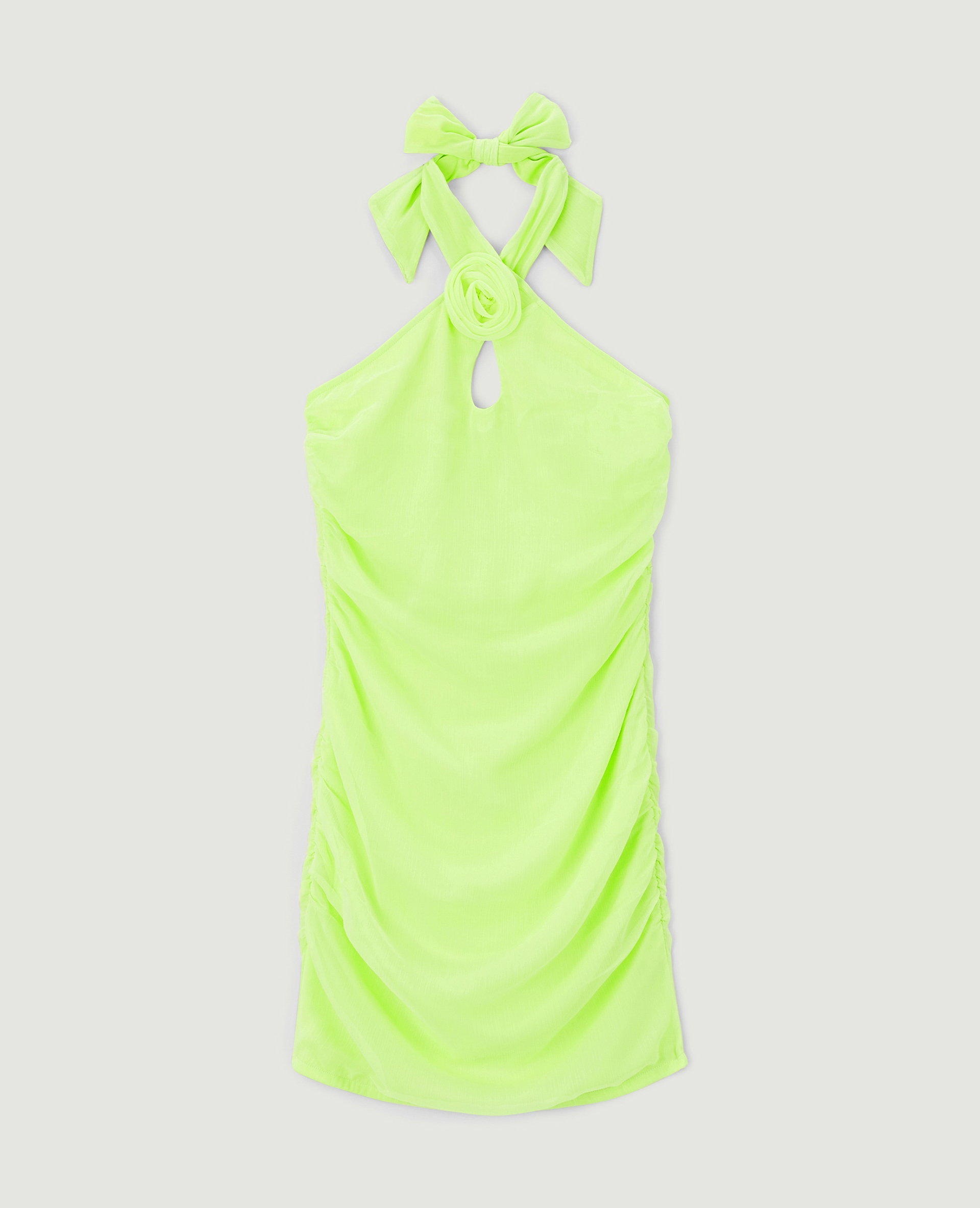 Robe courte encolure américaine vert anis - Pimkie