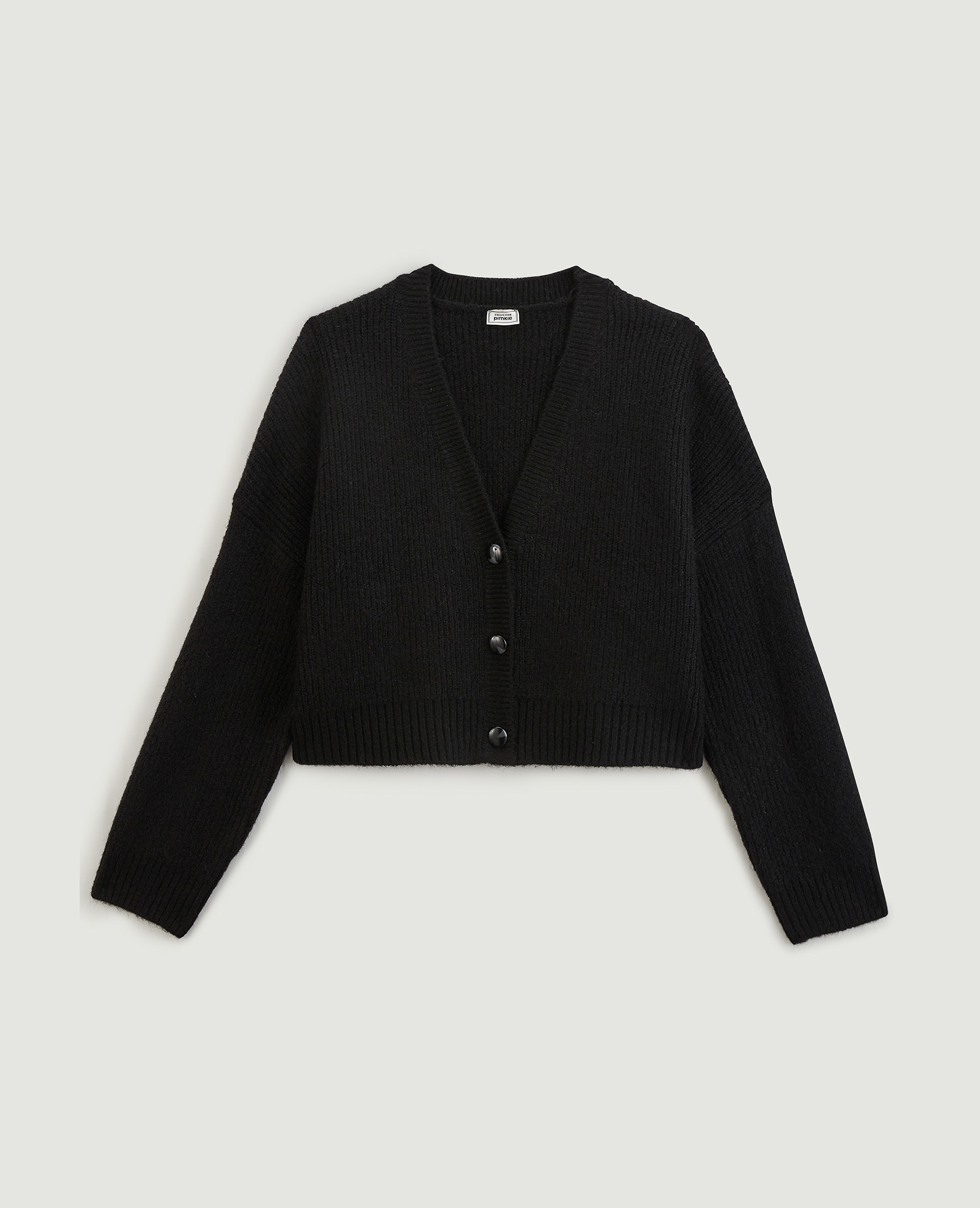 Gilet court en tricot noir - Pimkie