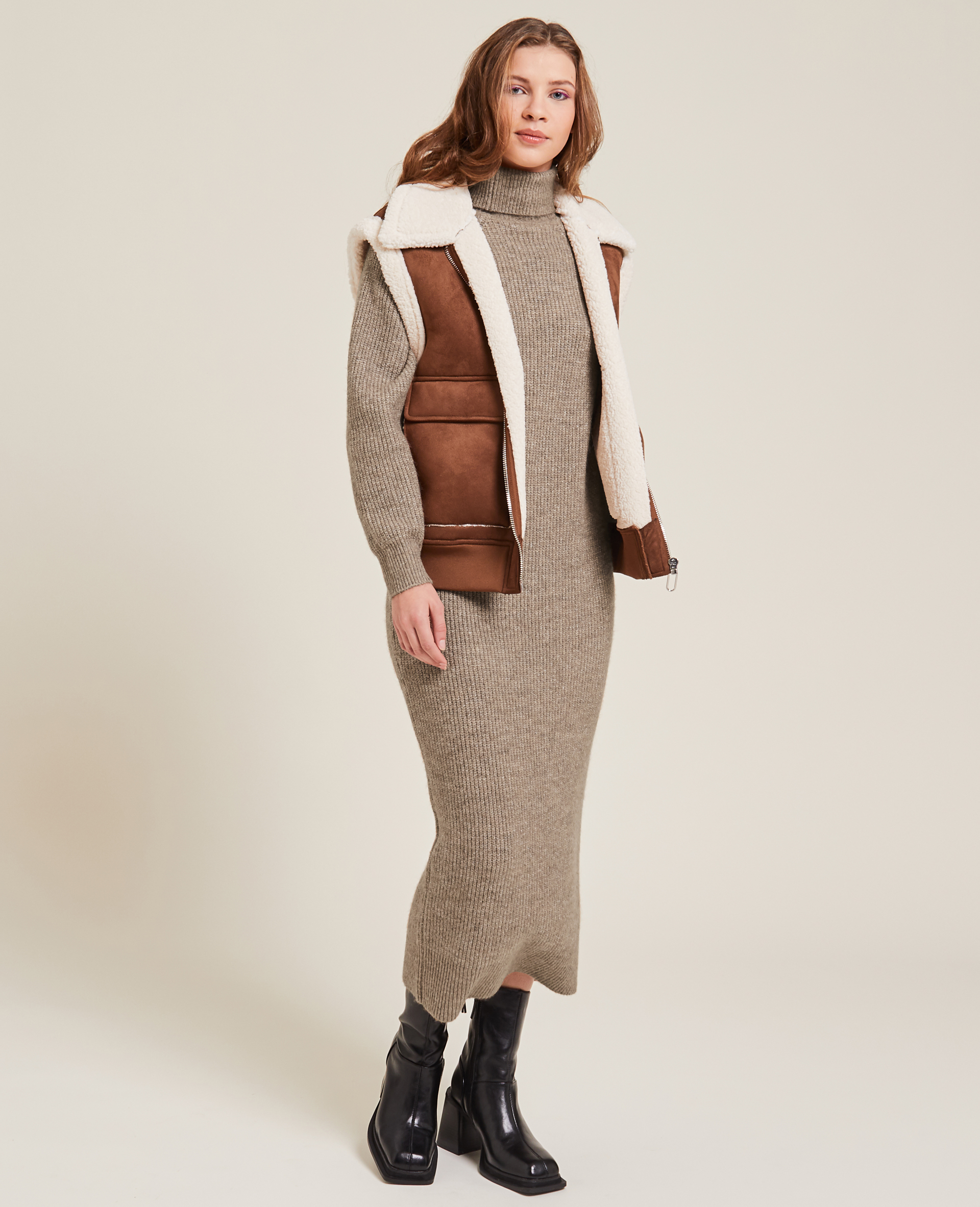 Robe pull col roulé longue on sale