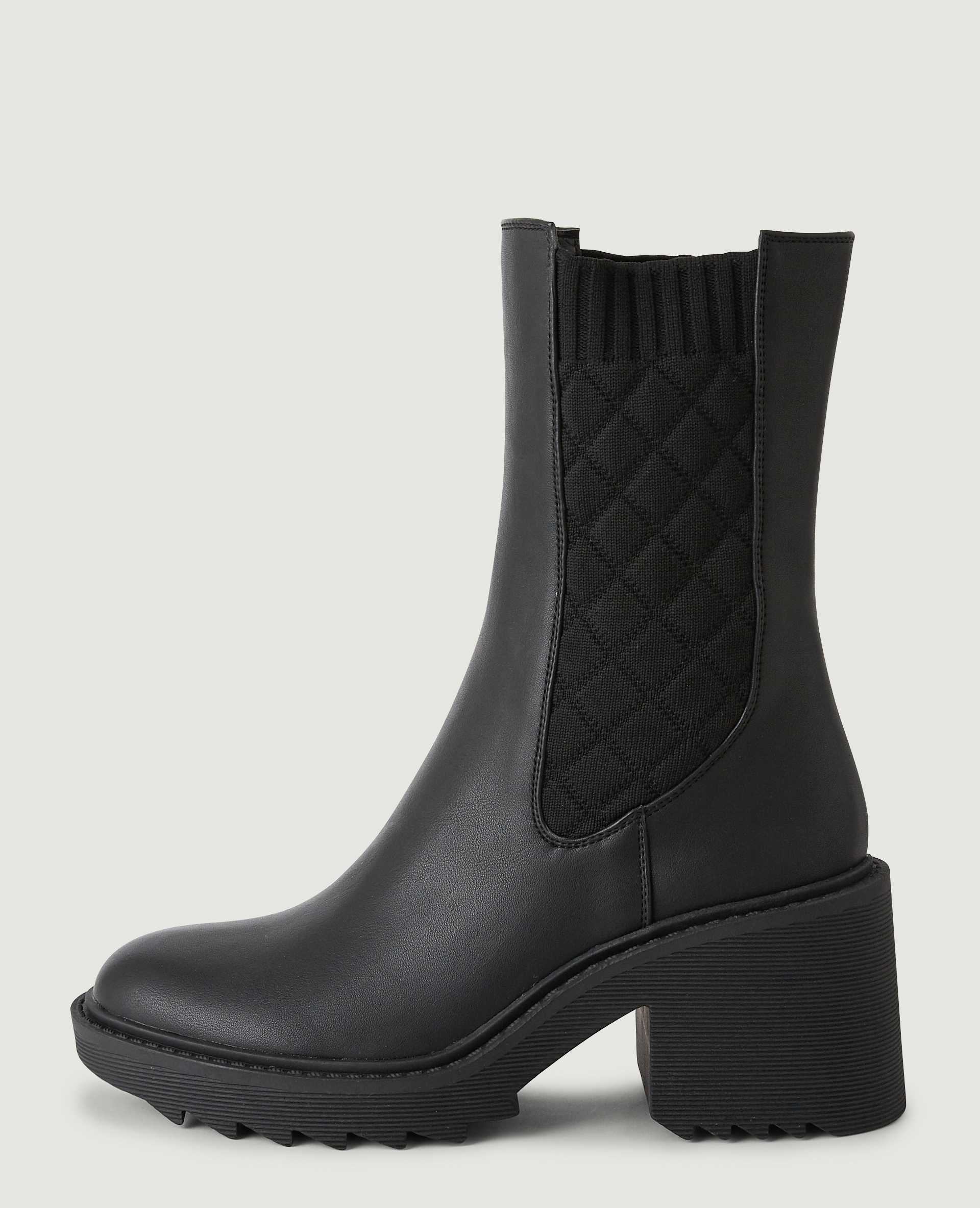 Bottines chelsea à élastiques quadrillés noir - Pimkie