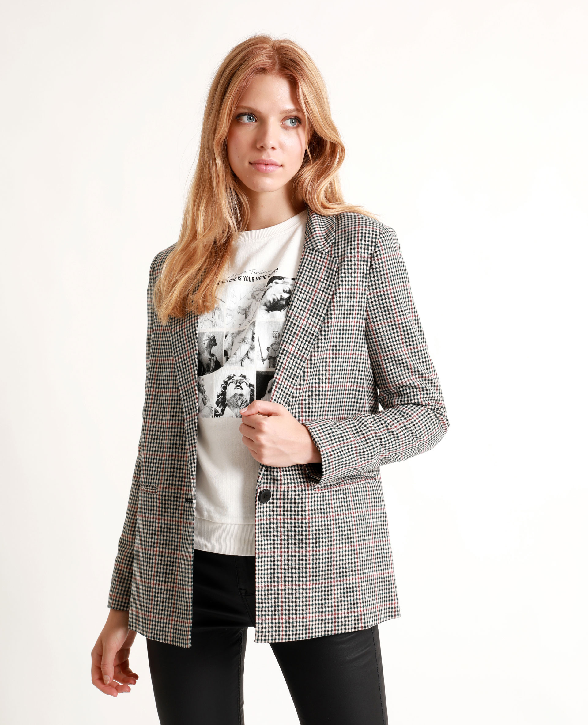 Veste blazer sales a carreau femme
