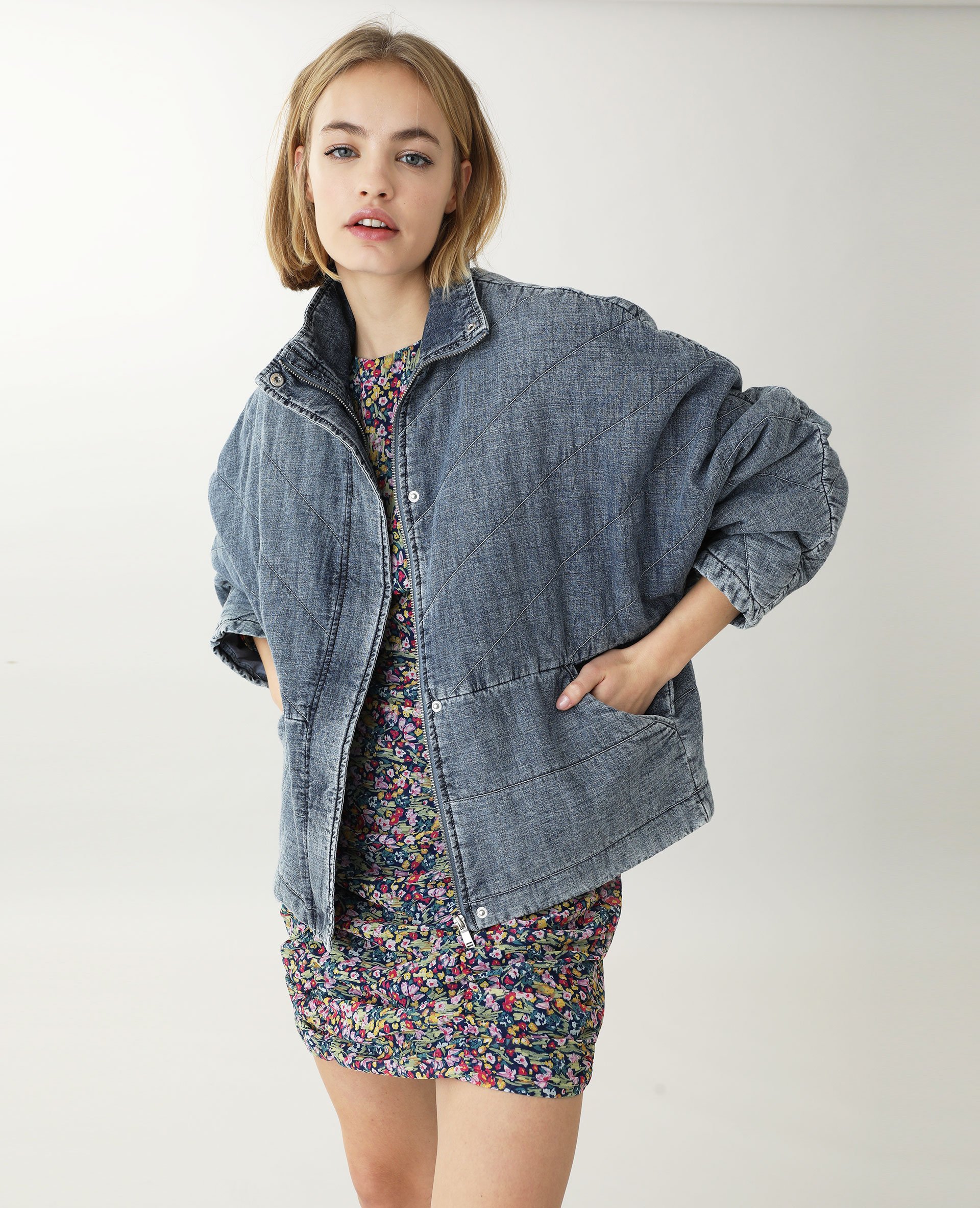 Veste en jean matelass e