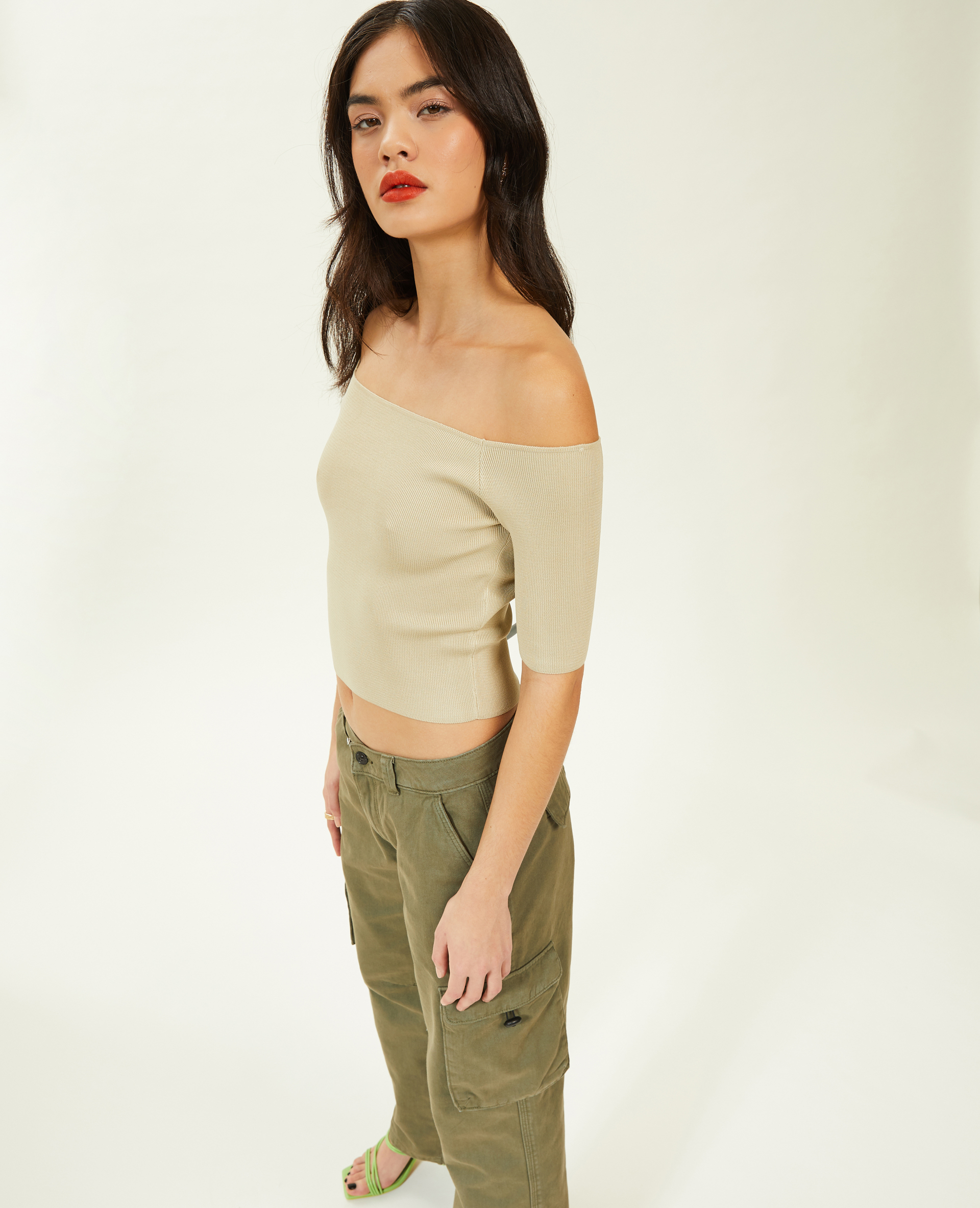 Top encolure Bardot sable - Pimkie