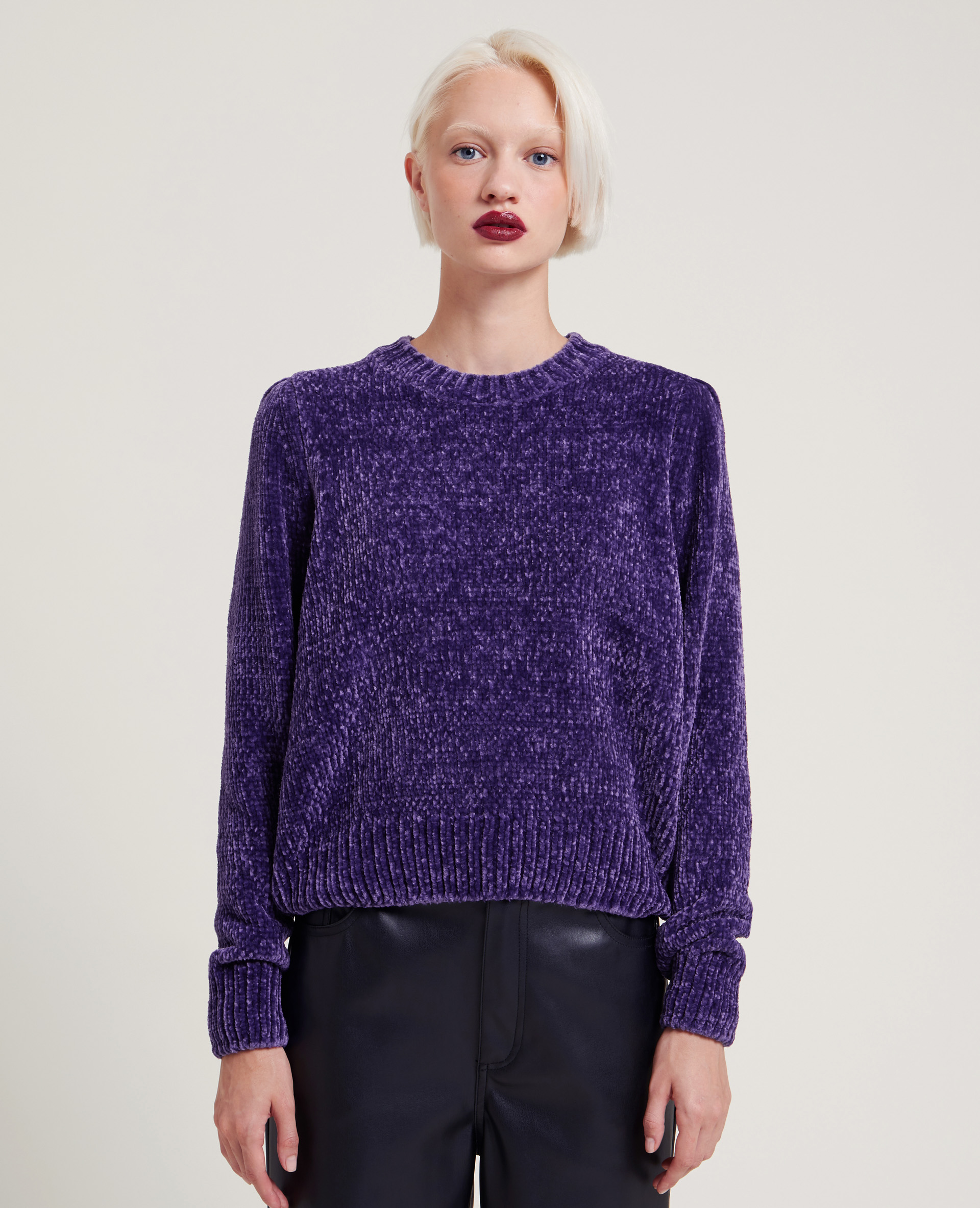 Pull en maille chenille violet - Pimkie