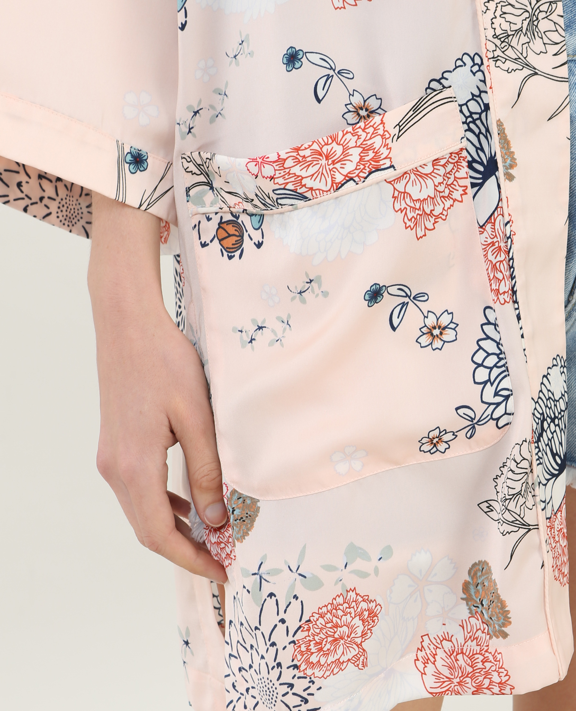 Veste de kimono satinée rose - Pimkie