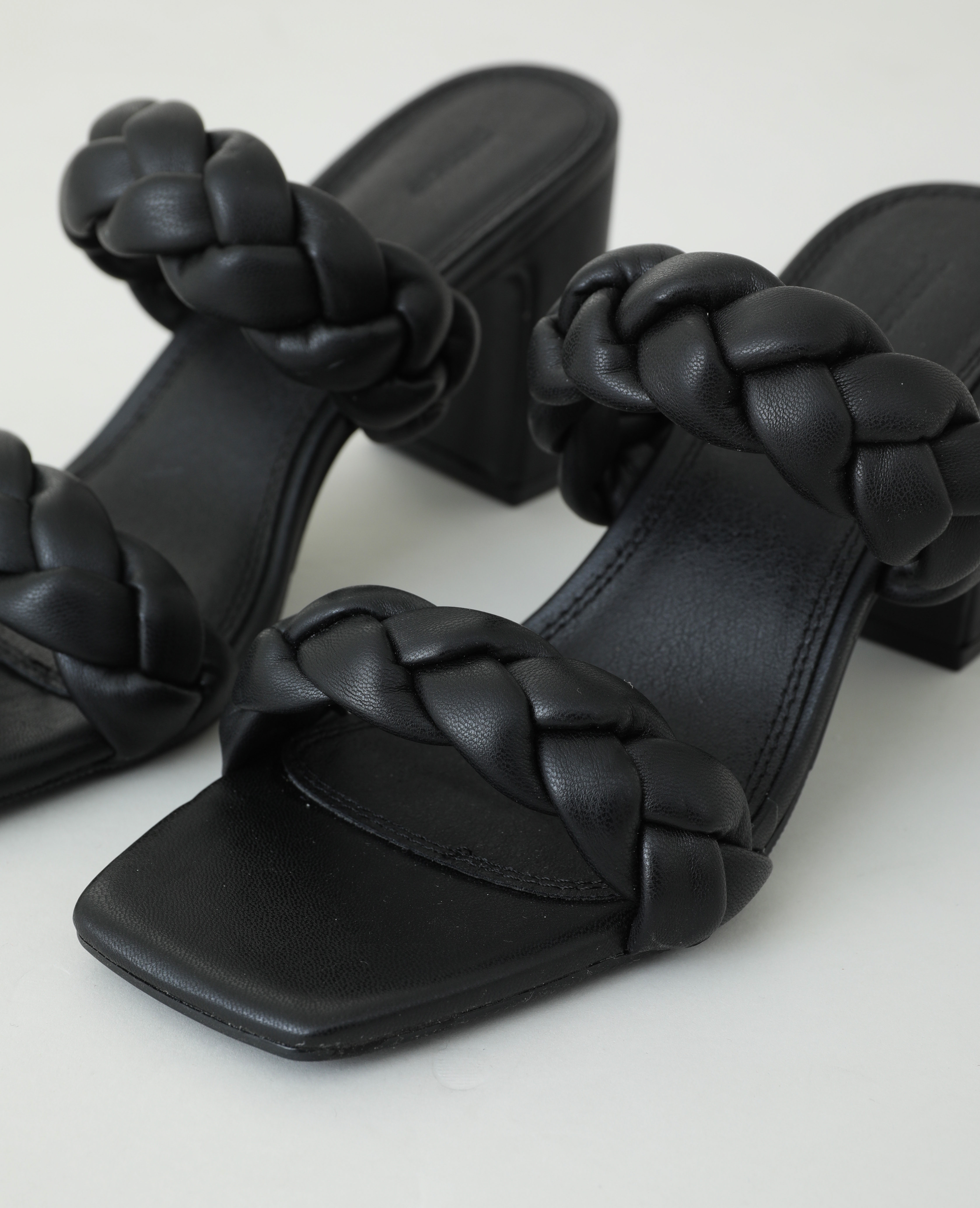 Mules à talons tressées noir - Pimkie