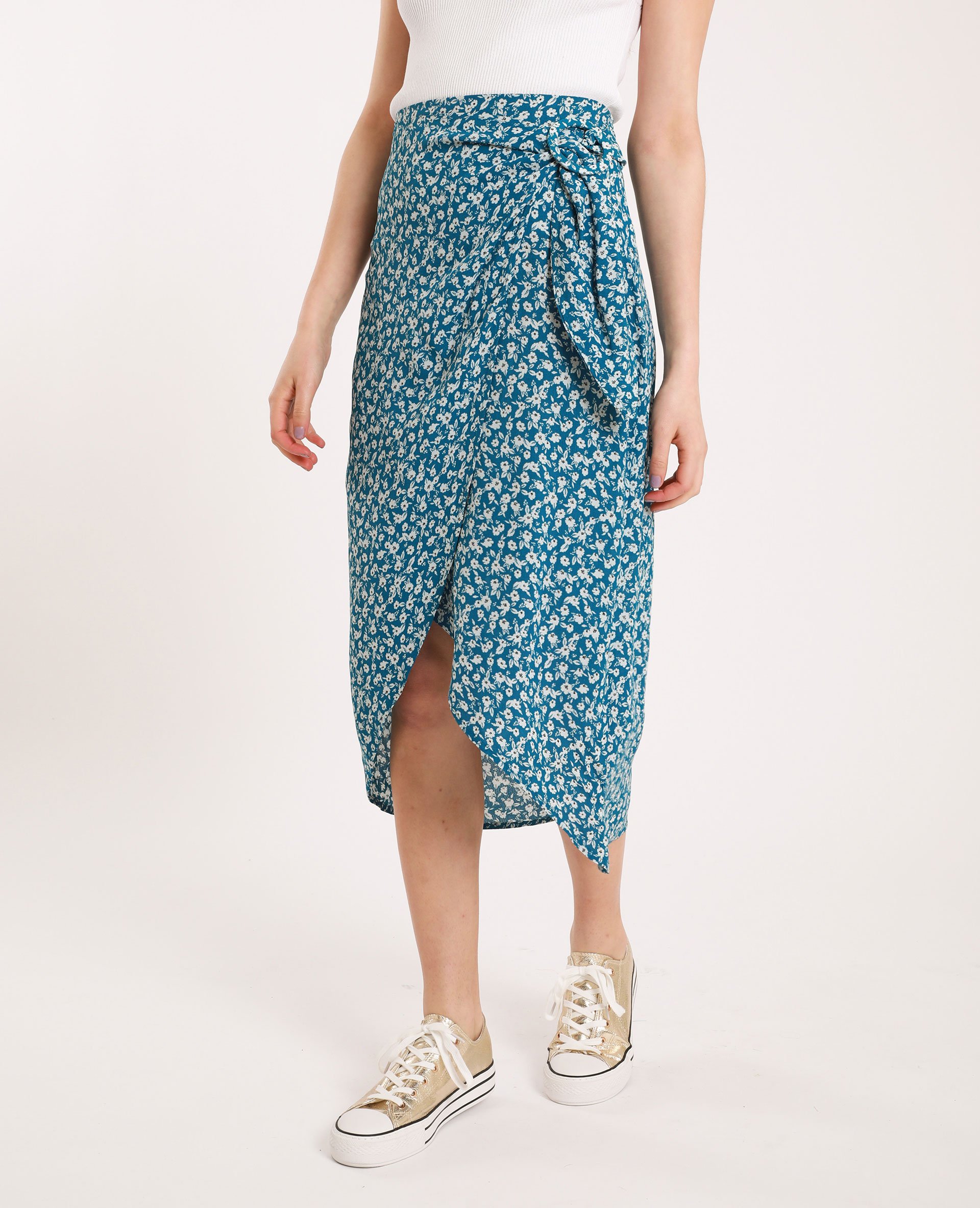 Jupe midi fleurs top