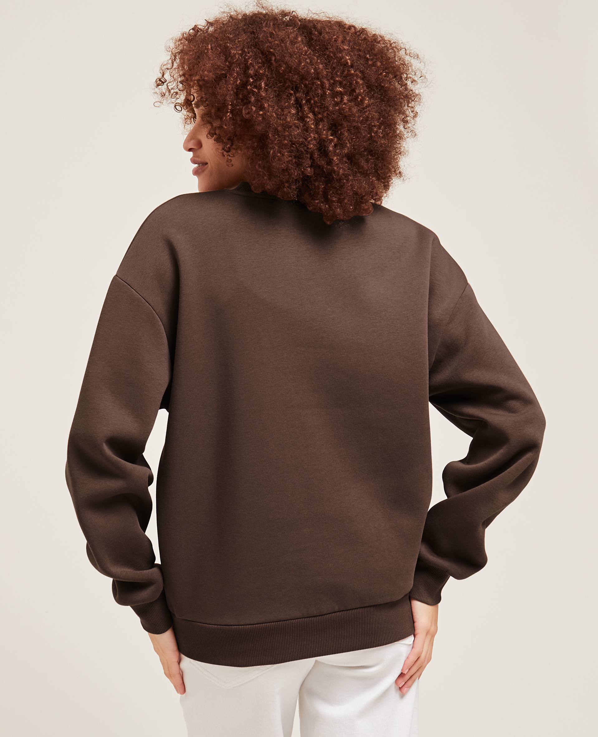 Sweat oversized avec inscription marron - Pimkie