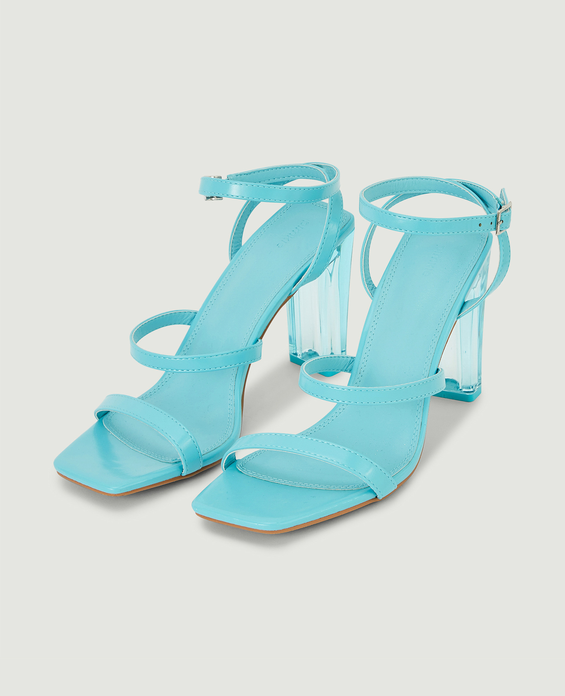 Sandales avec talon plexi vert d'eau - Pimkie