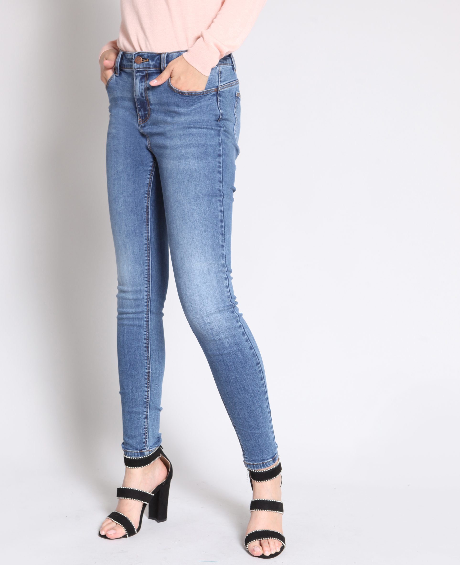 Jean skinny mid waist bleu - Pimkie