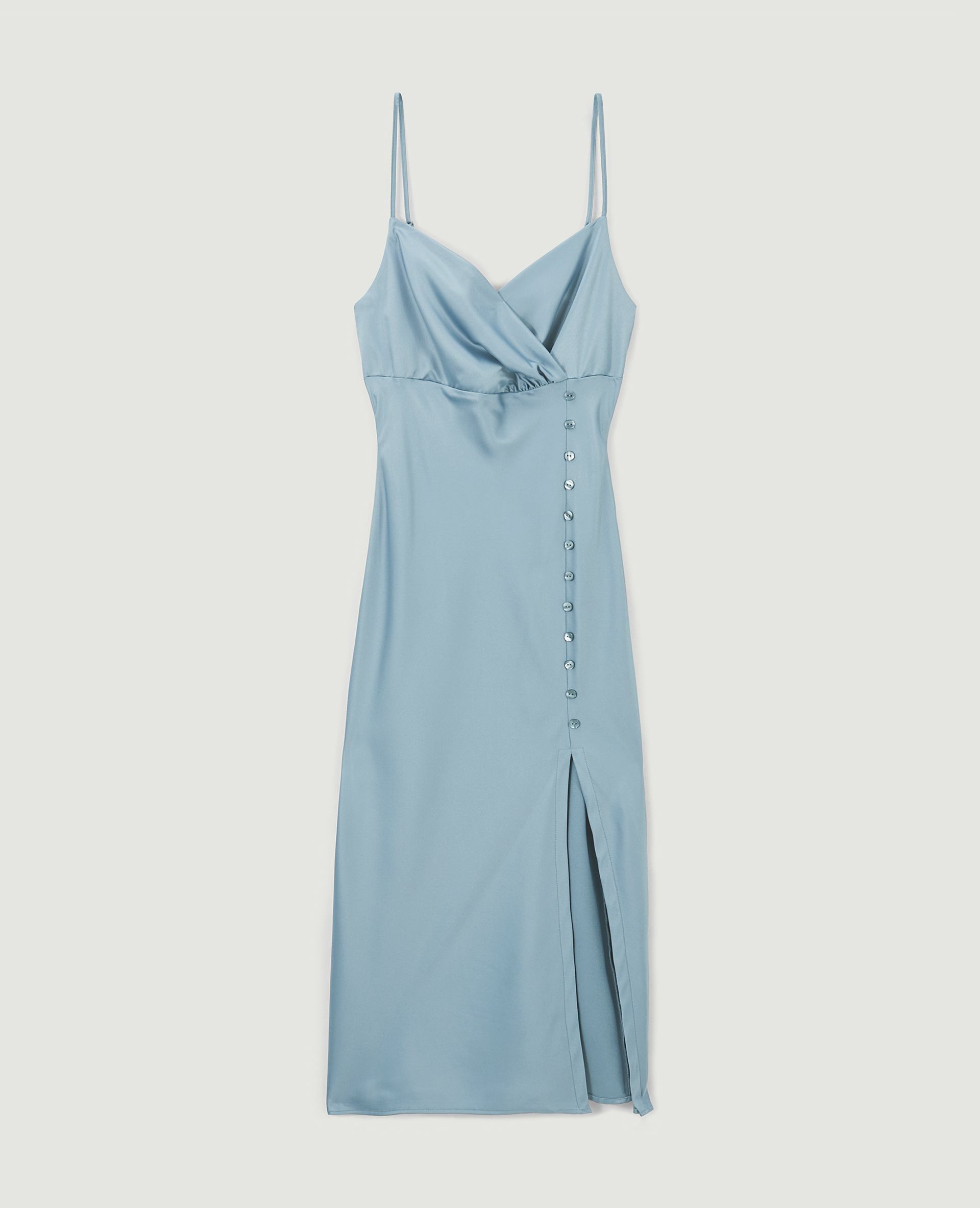 Robe longue satinée vert de gris - Pimkie