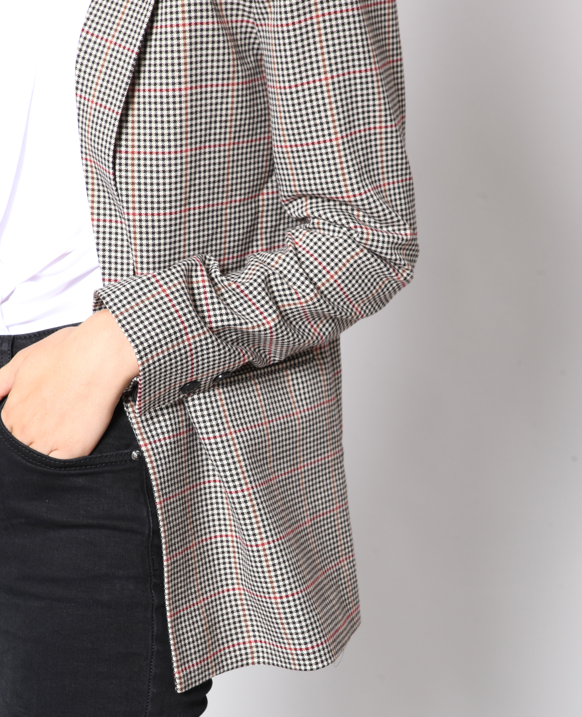 Blazer à carreaux noir - Pimkie