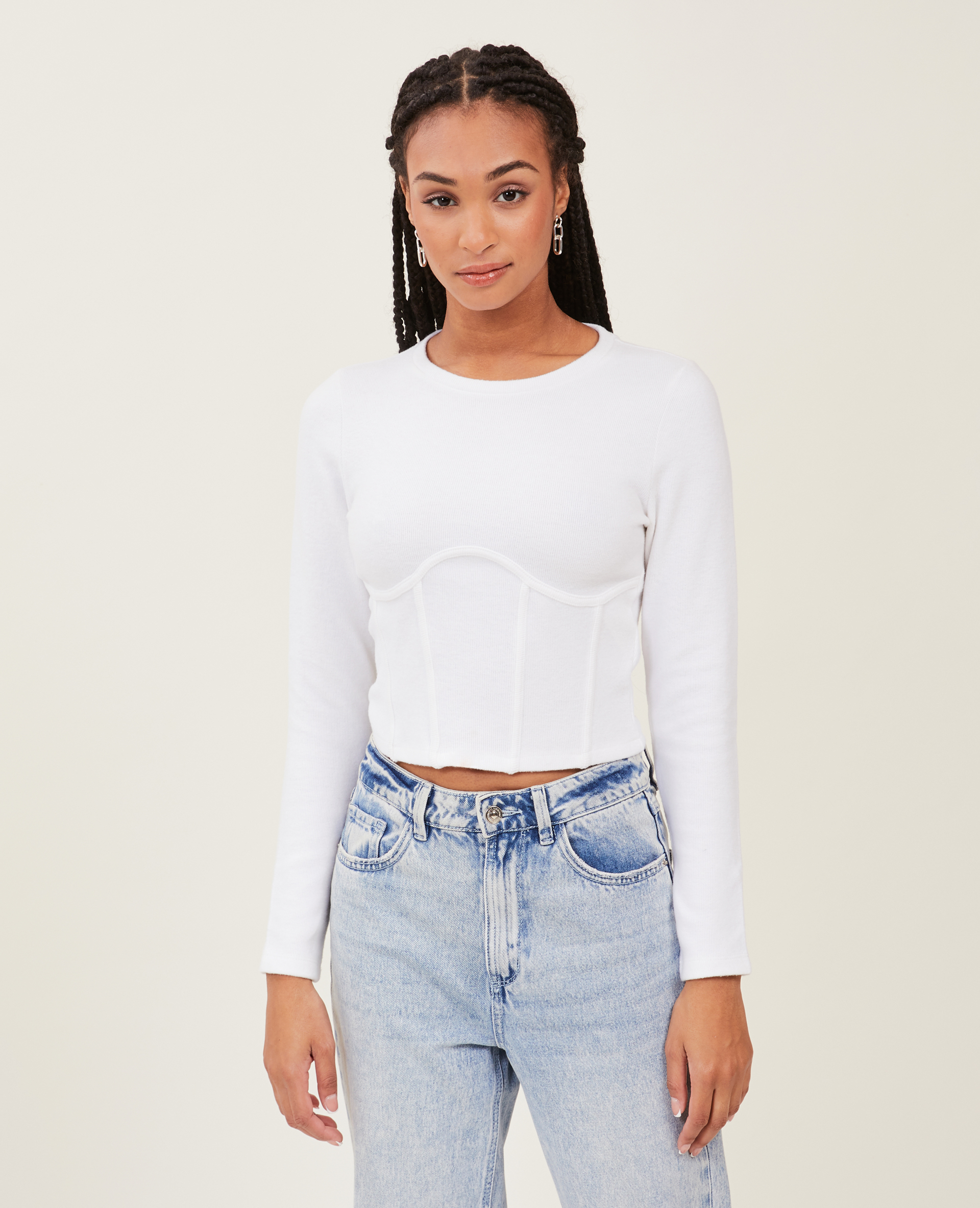 Pull façon corset blanc - Pimkie
