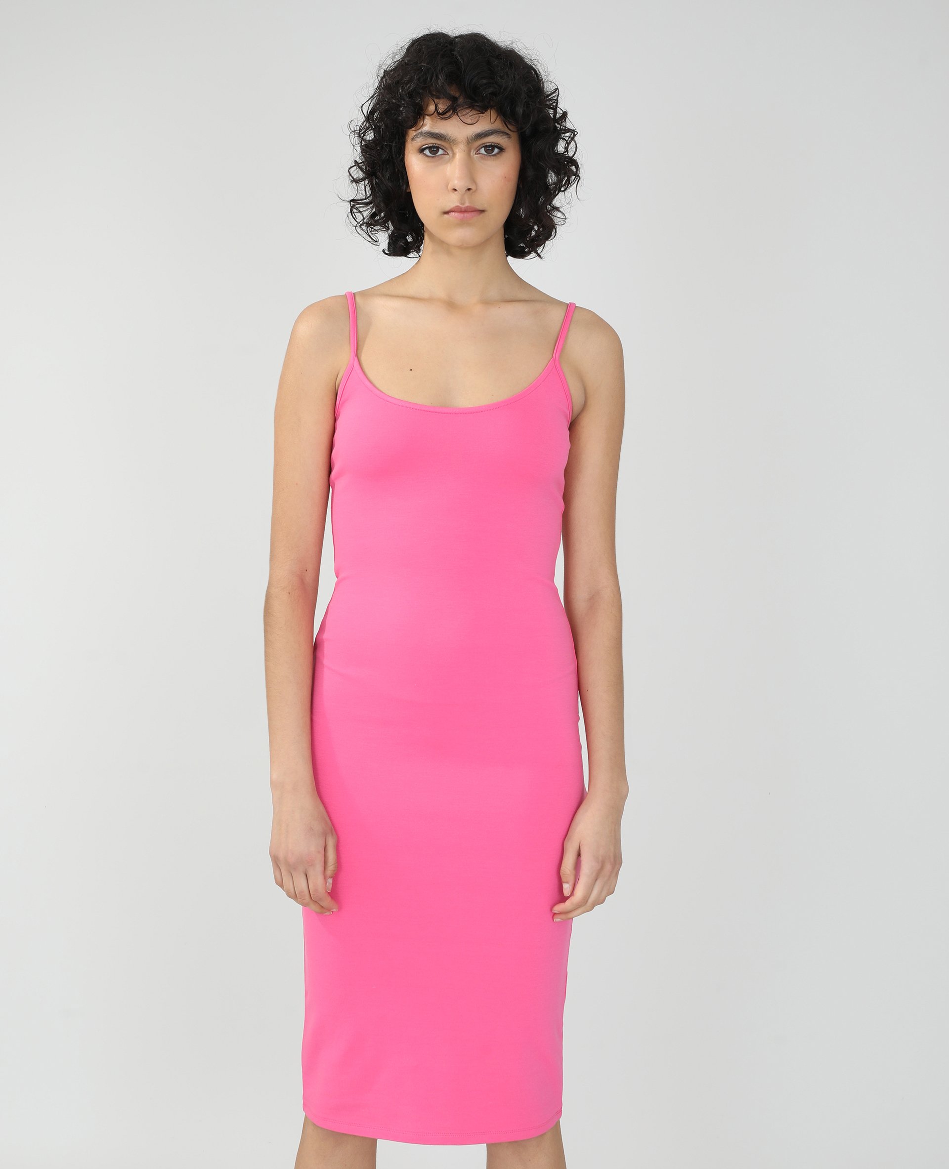 robe longue moulante rose