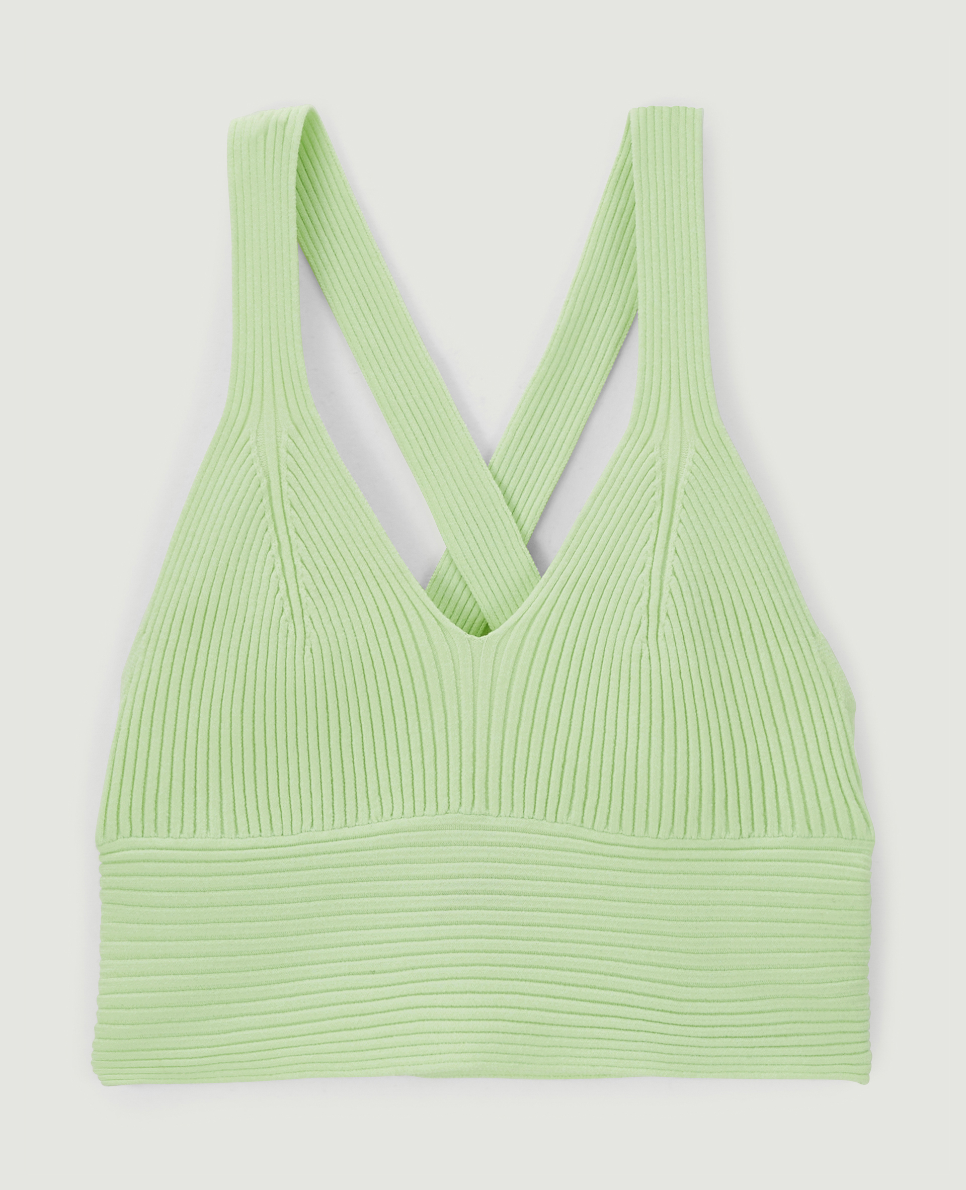 Brassière maille côtelée vert - Pimkie