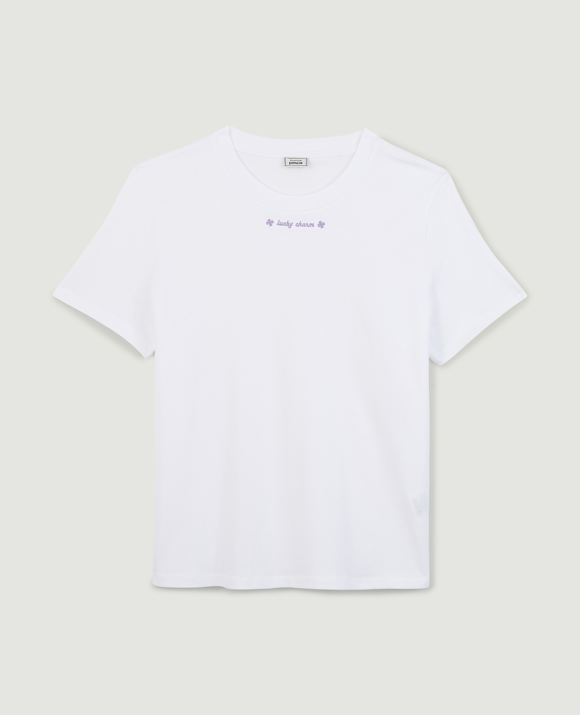T-shirt inscription brodée blanc - Pimkie