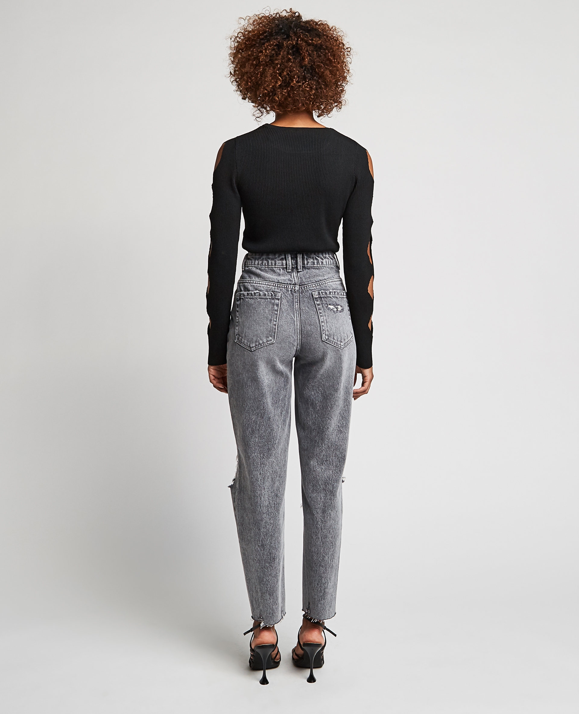 Jean mom trashé gris - Pimkie