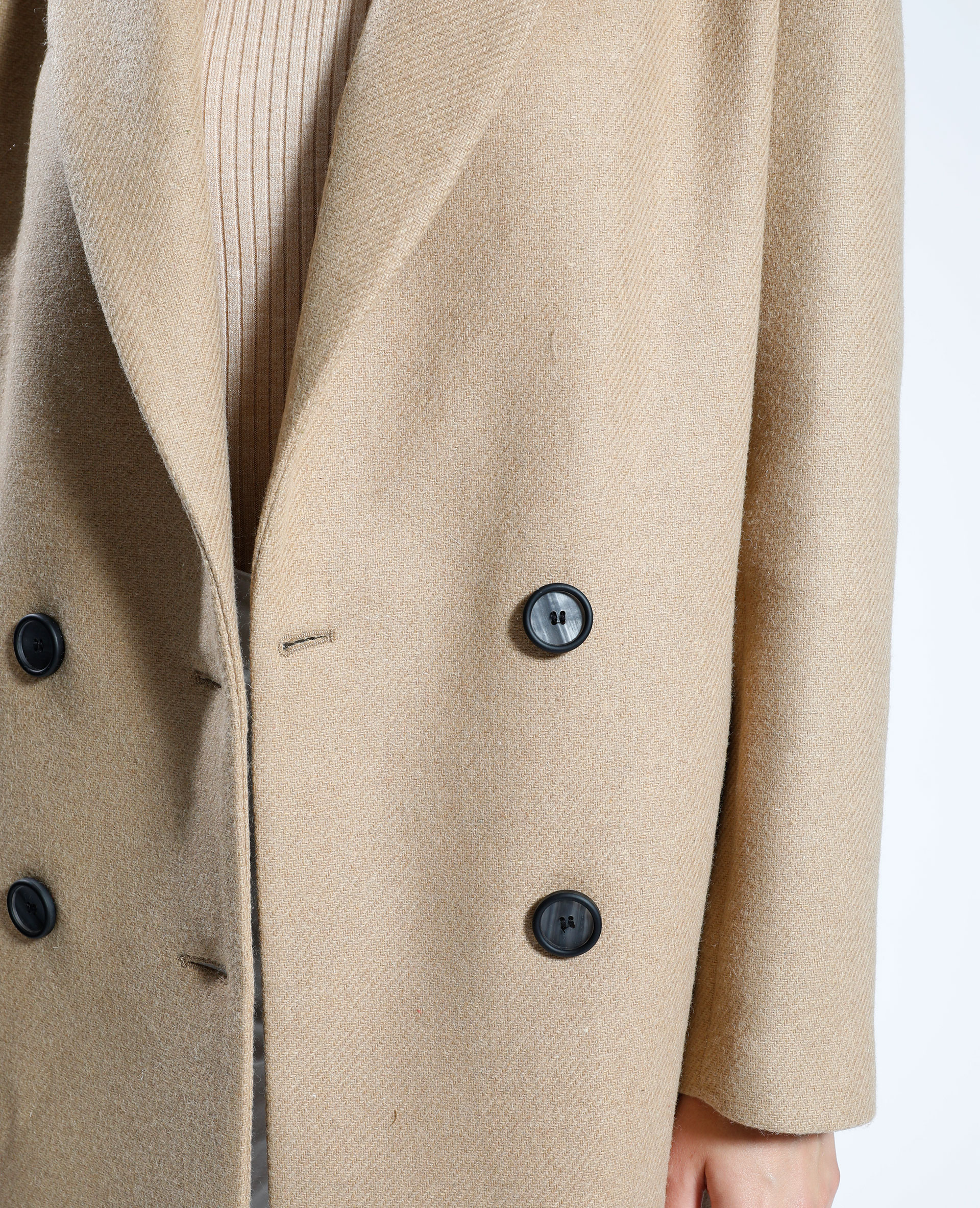 Manteau long avec 50% de laine camel - Pimkie