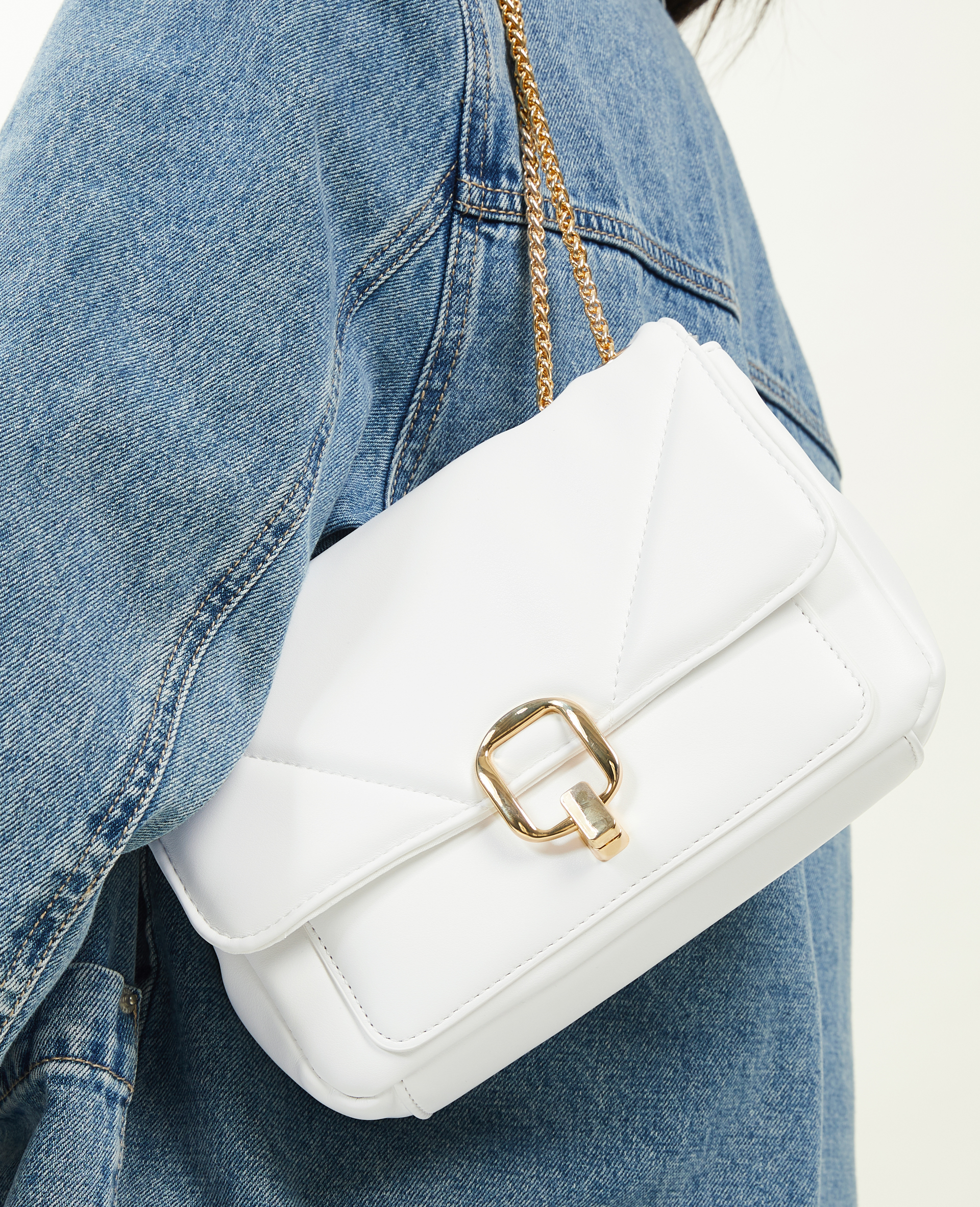 Sac pochette avec chaines blanc - Pimkie
