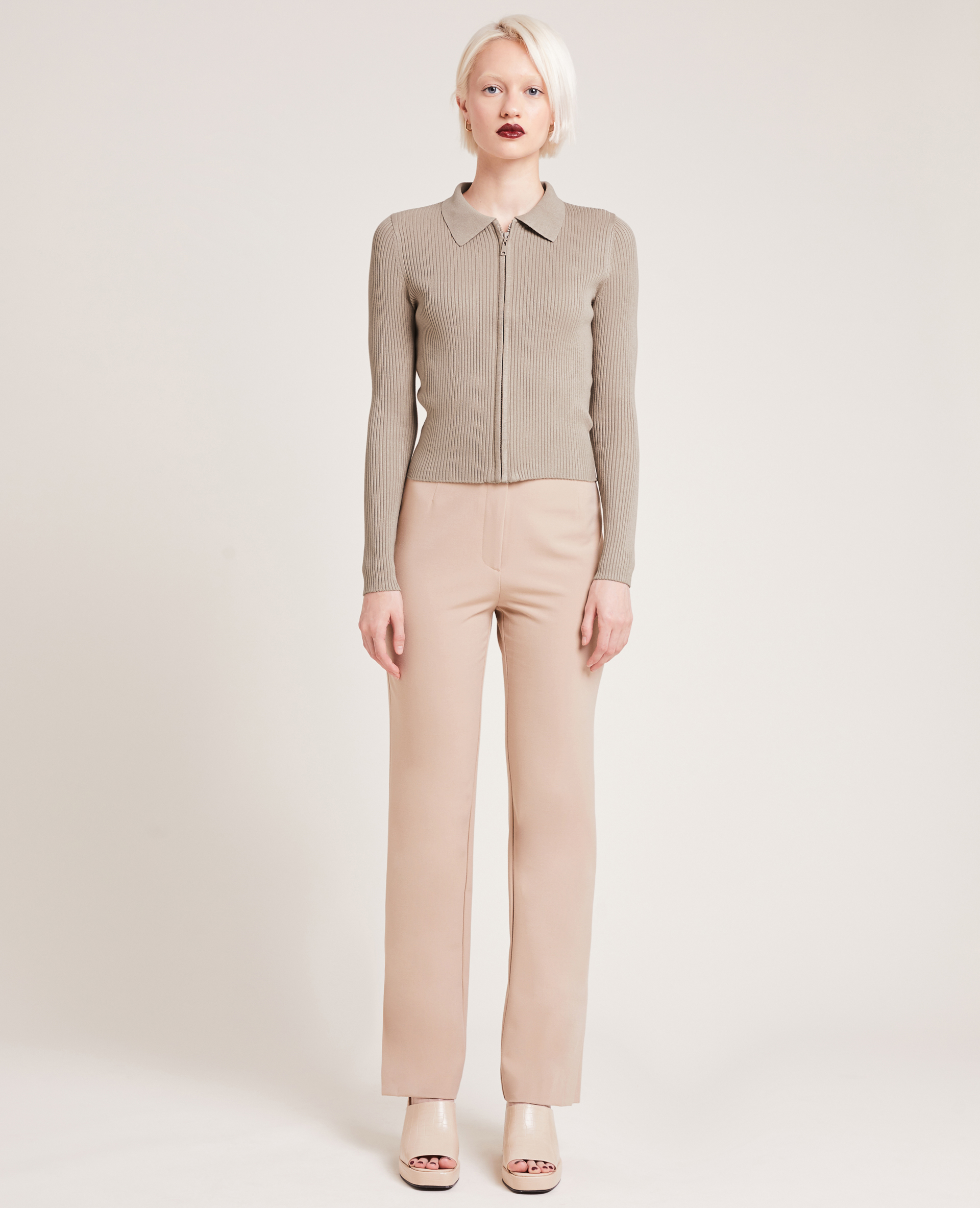 Gilet à col en pointes marron - Pimkie