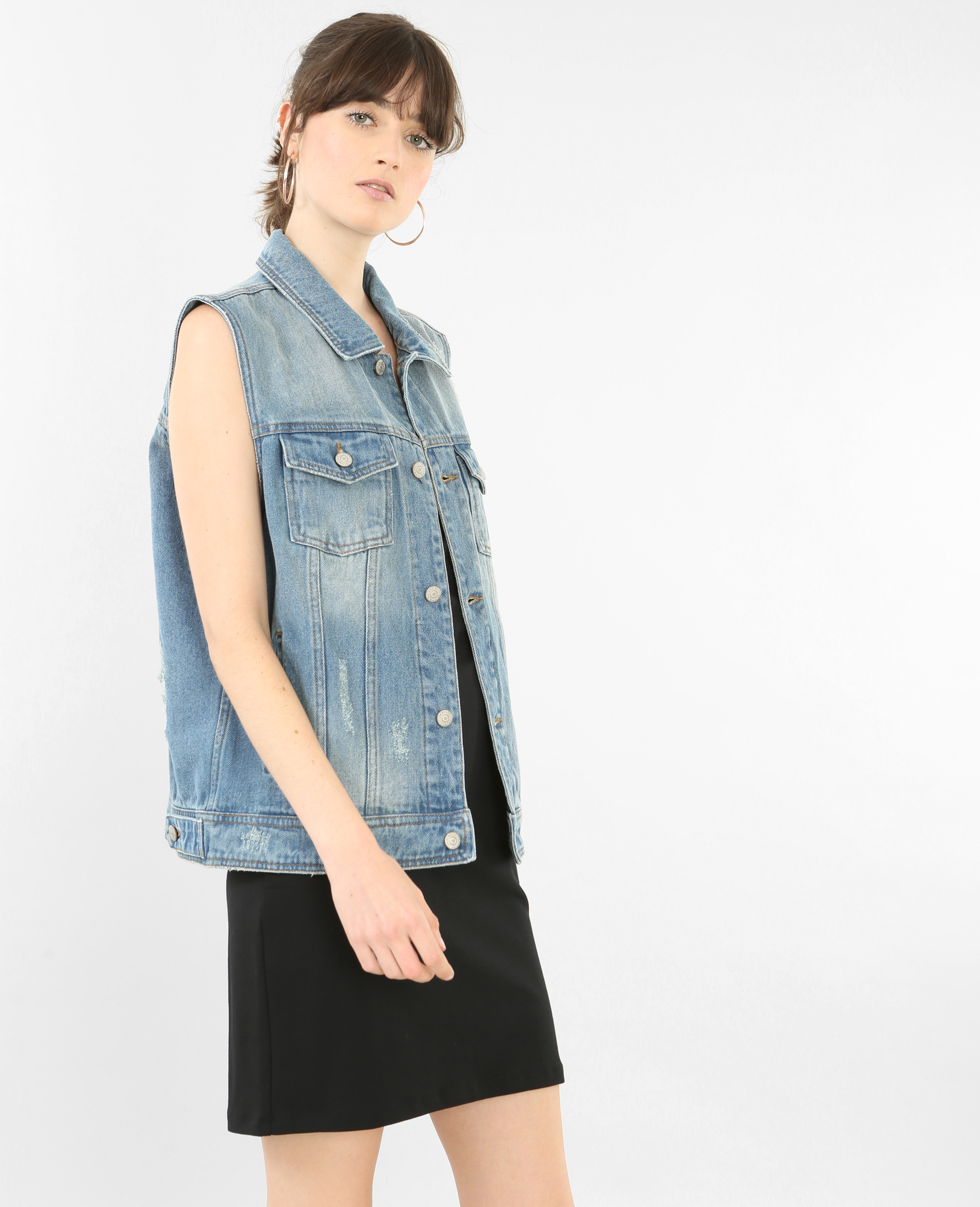 Veste sans manche deals en jean