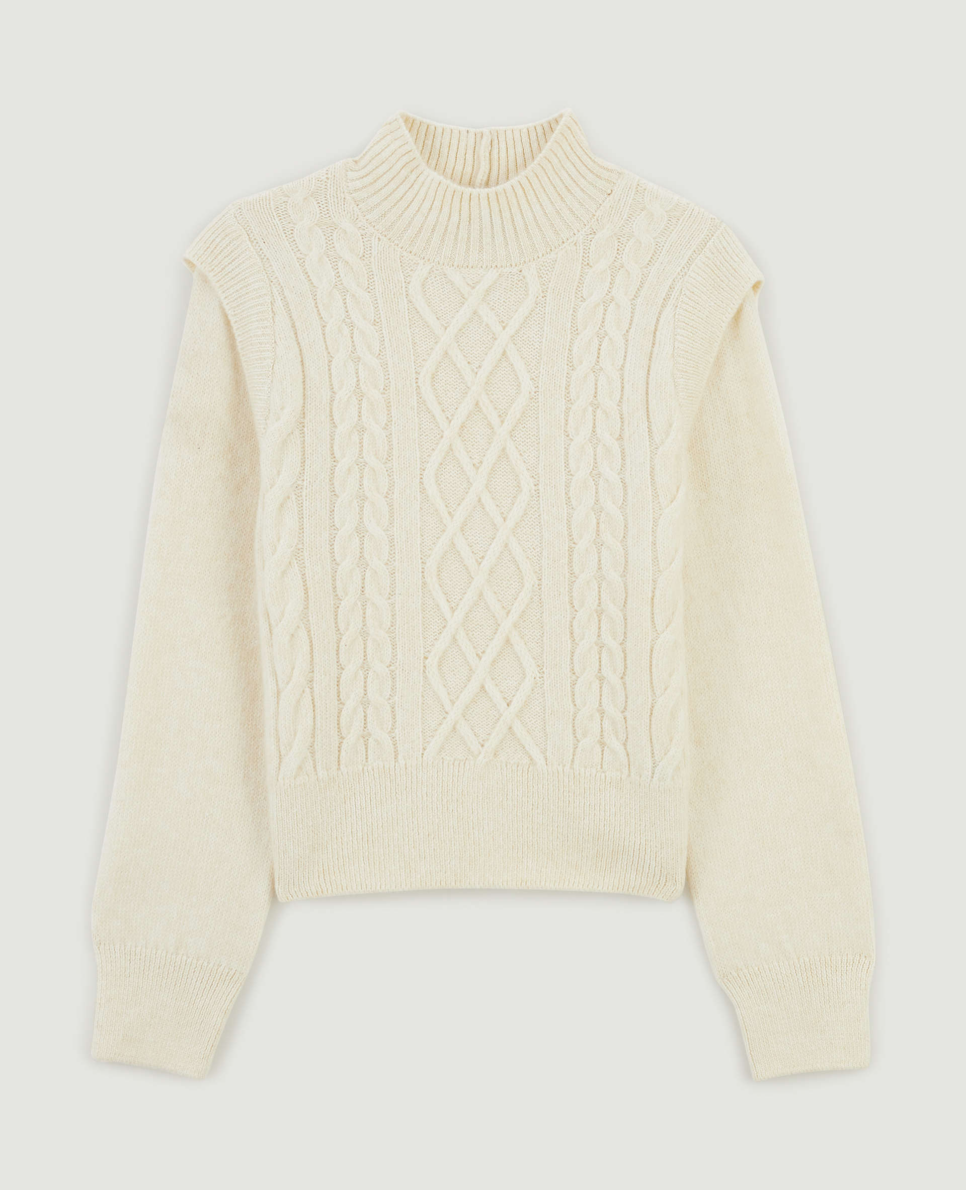 Pull maille torsadée avec ailerons blanc cassé - Pimkie