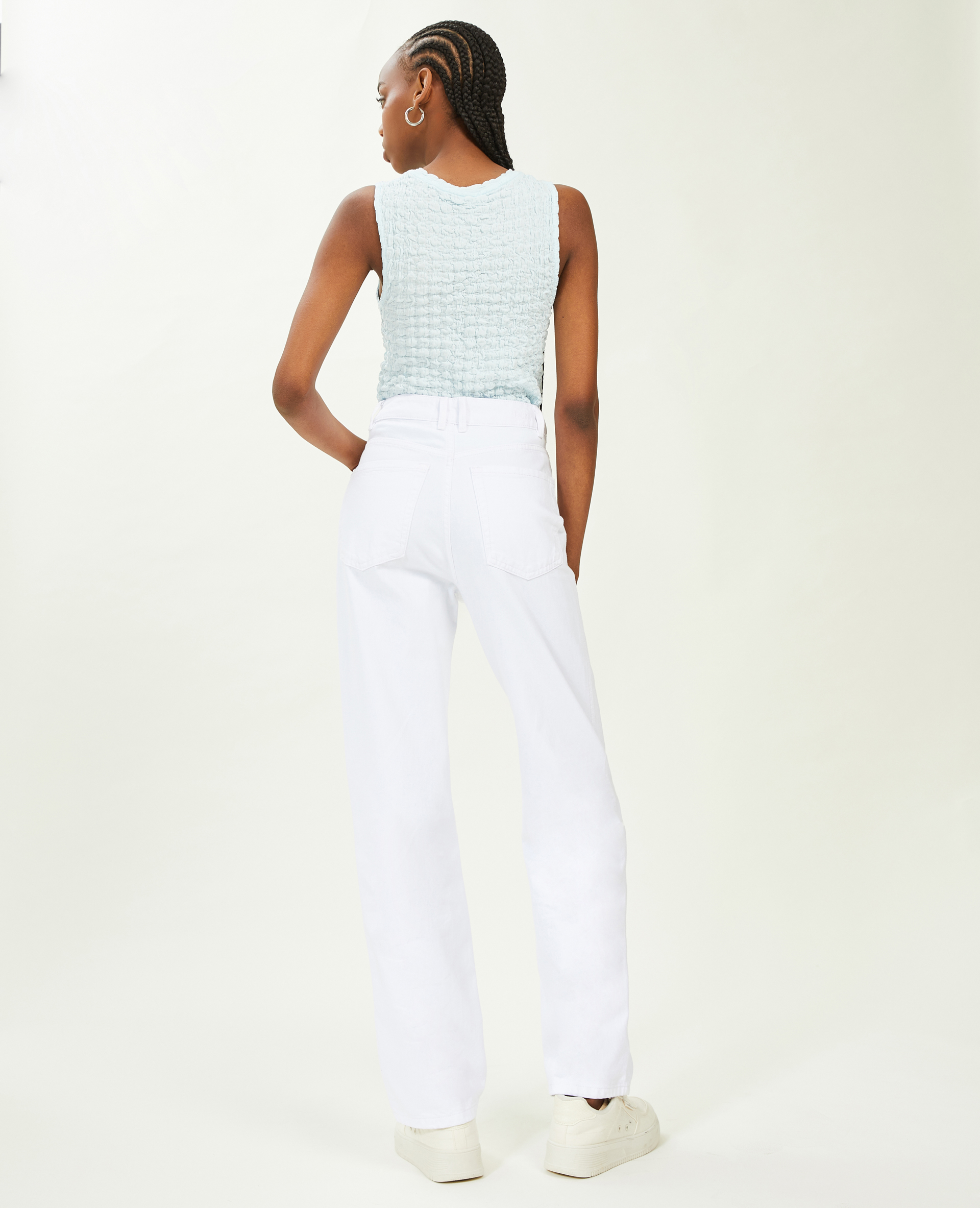 Jean straight taille haute blanc - Pimkie