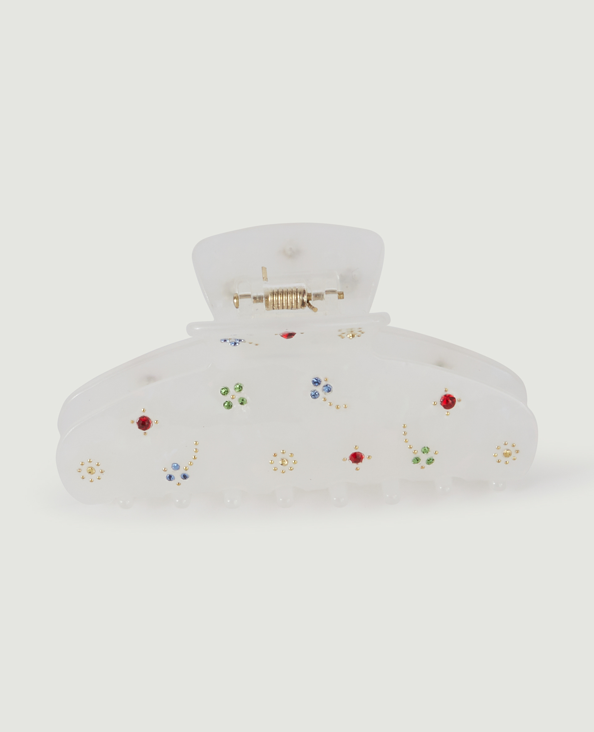 Pince crocodile avec strass blanc - Pimkie