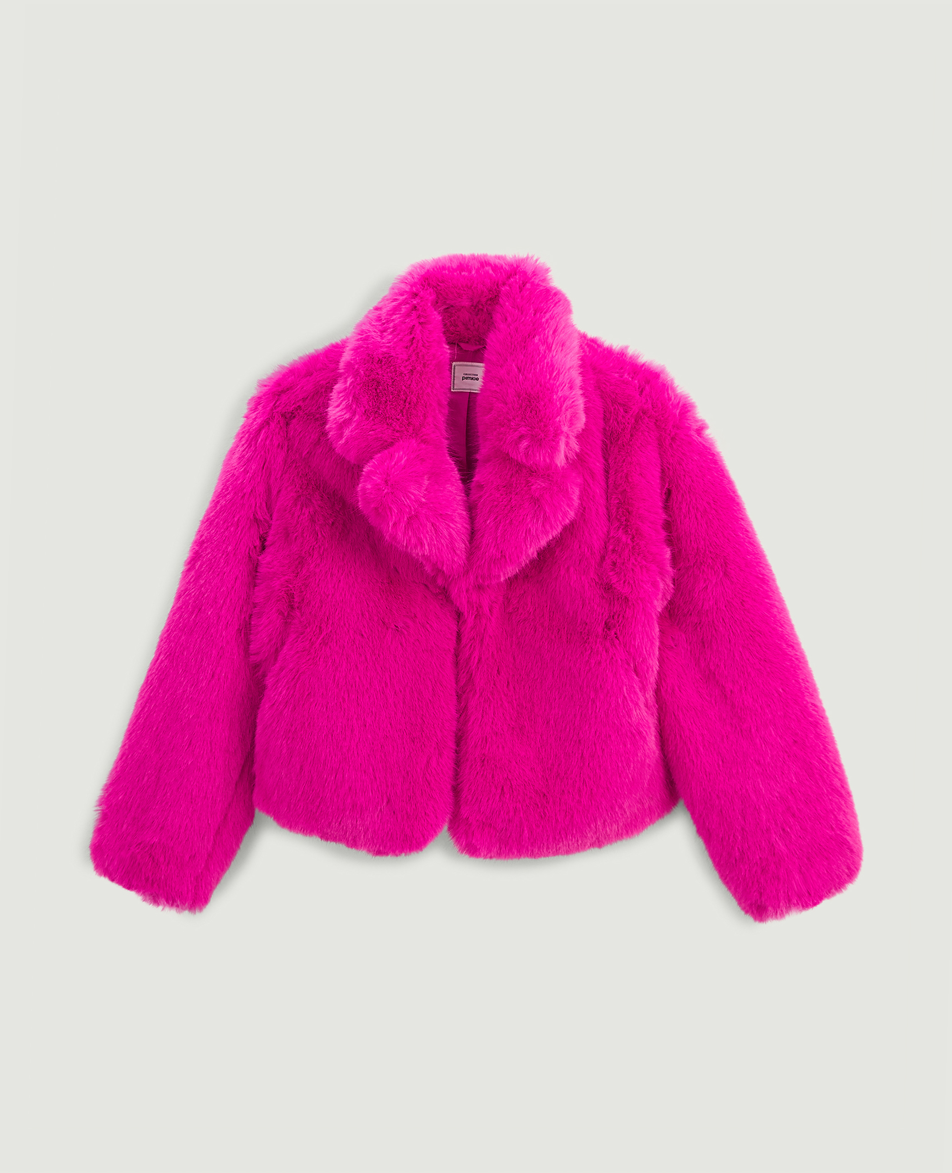 Veste courte en fausse fourrure rose - Pimkie