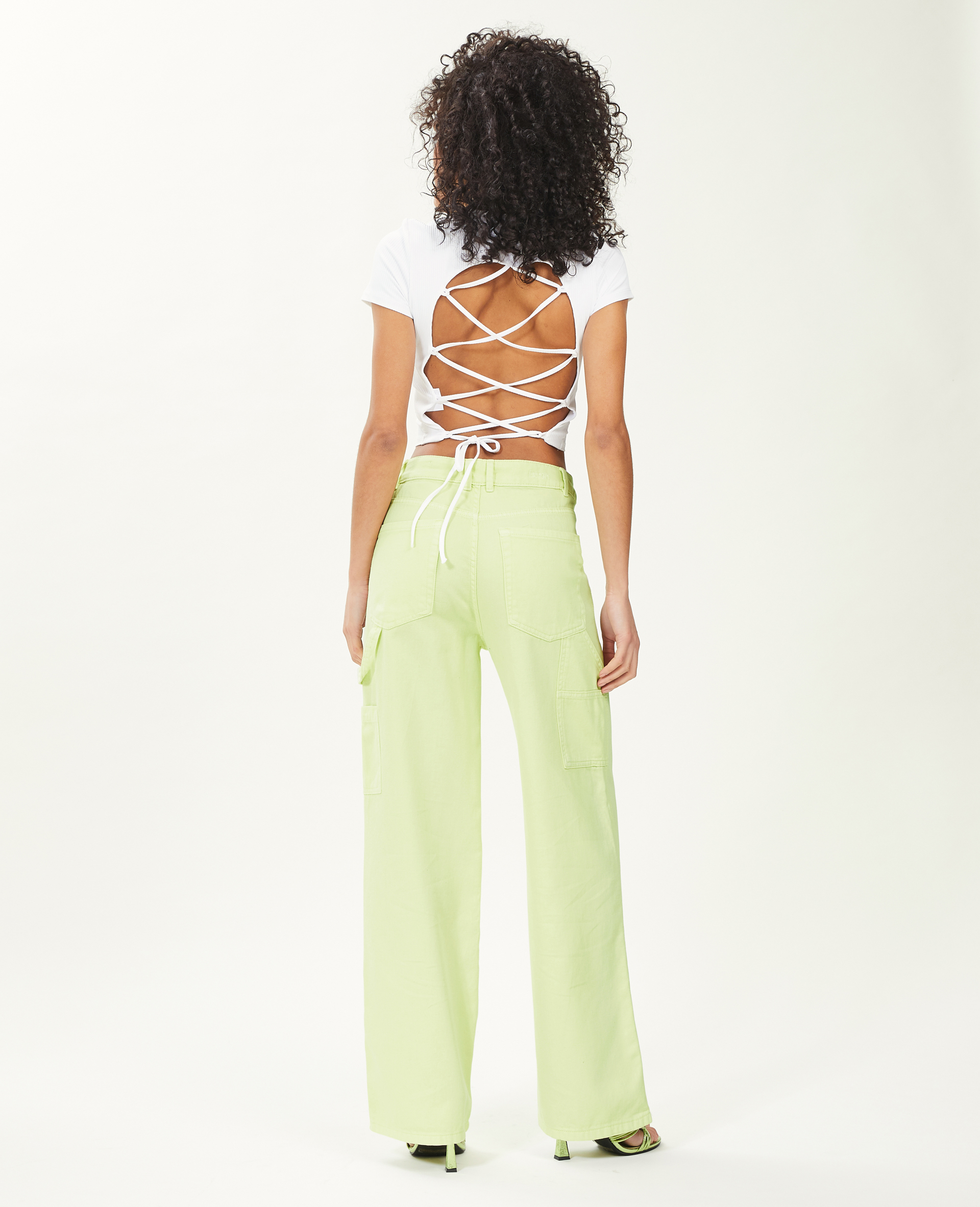 Jean cargo large jaune fluo - Pimkie