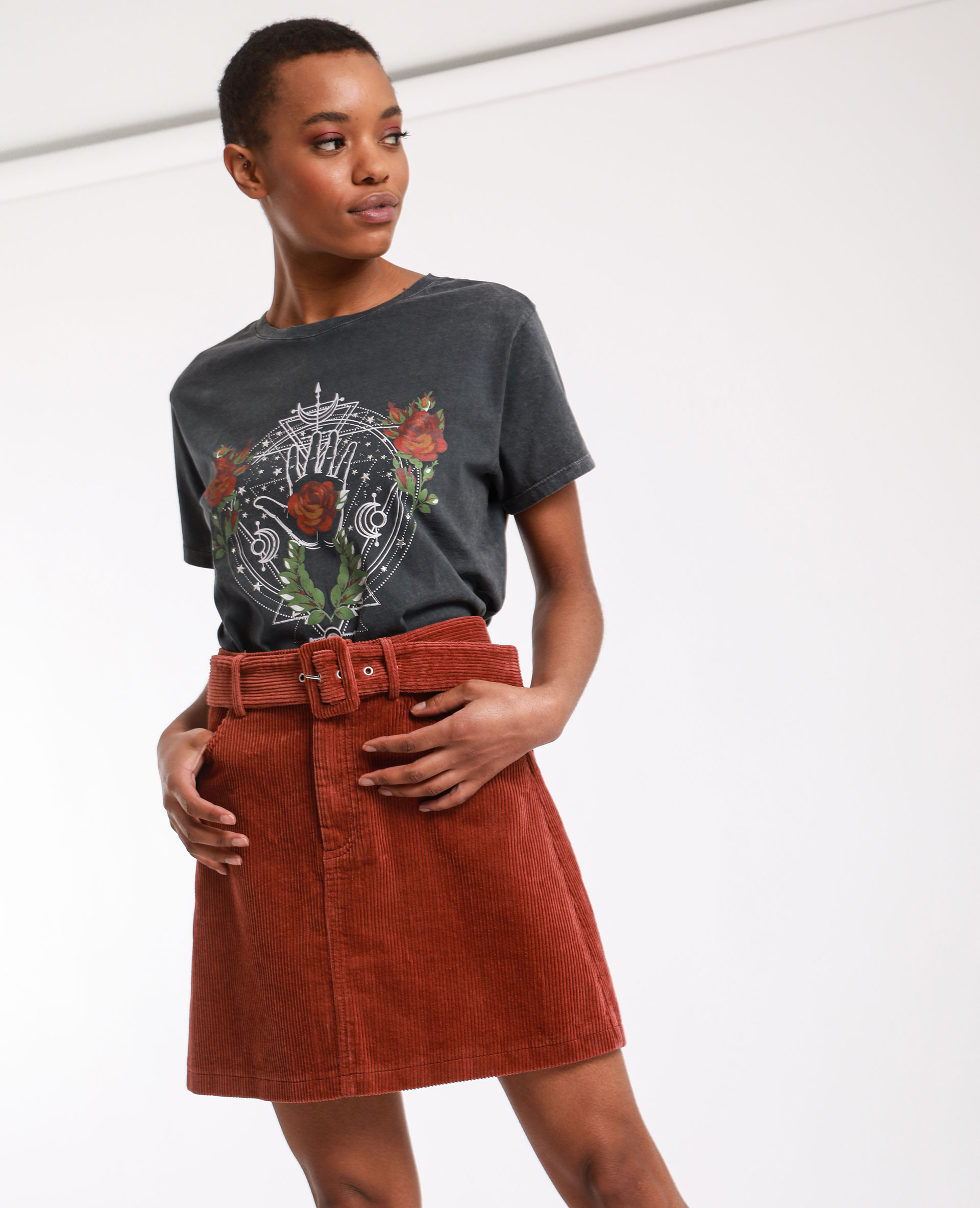 Jupe marron hot sale velour
