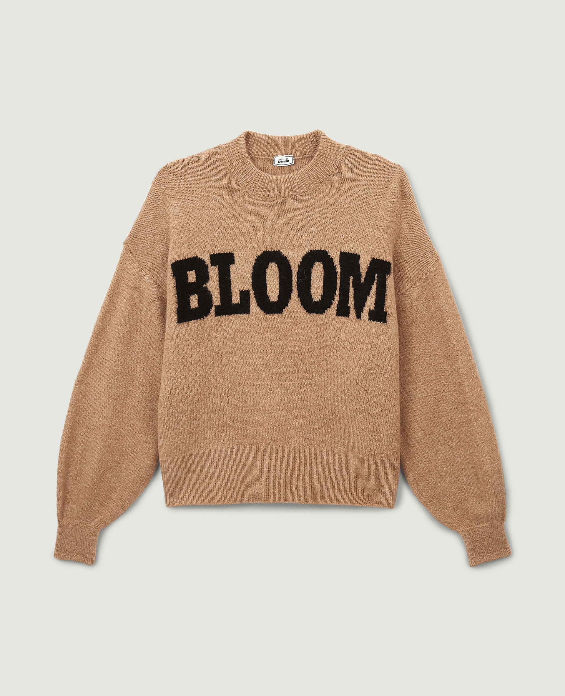 Pull en maille avec inscription beige - Pimkie