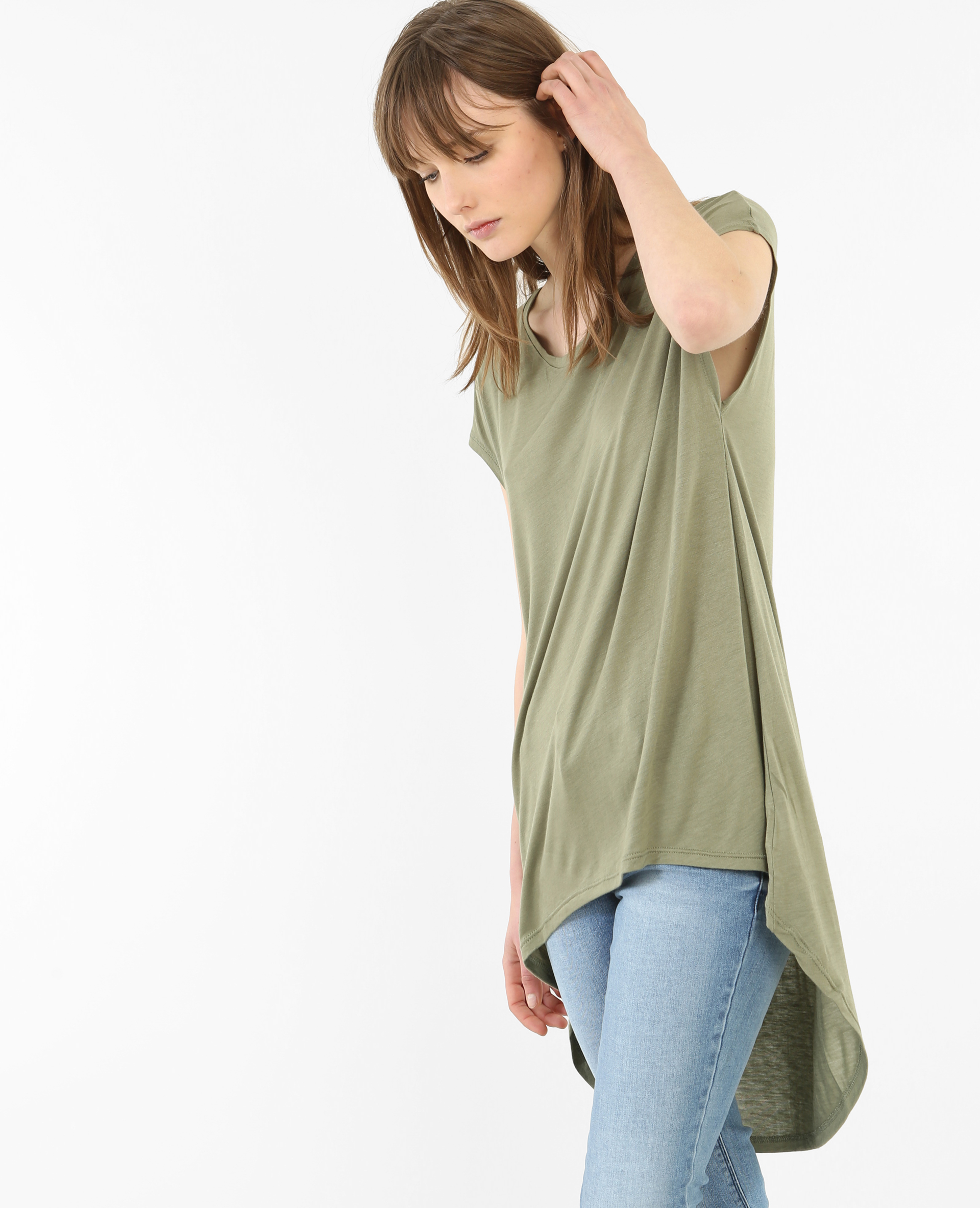 T shirt court 2025 devant long derriere femme