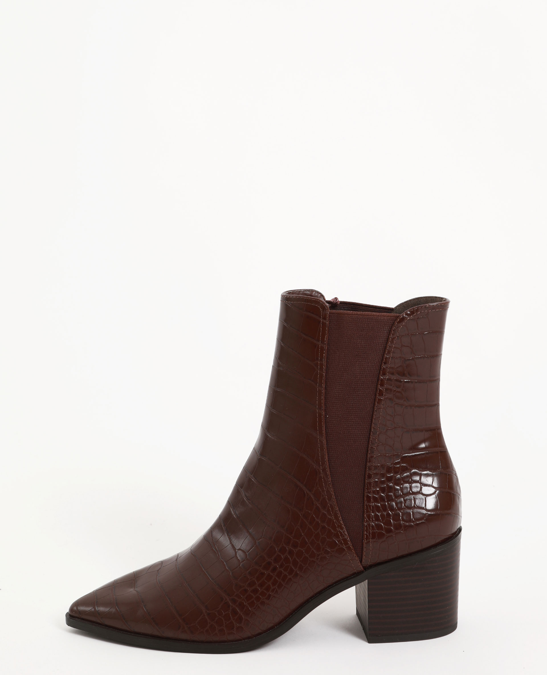 Bottine croco marron sales