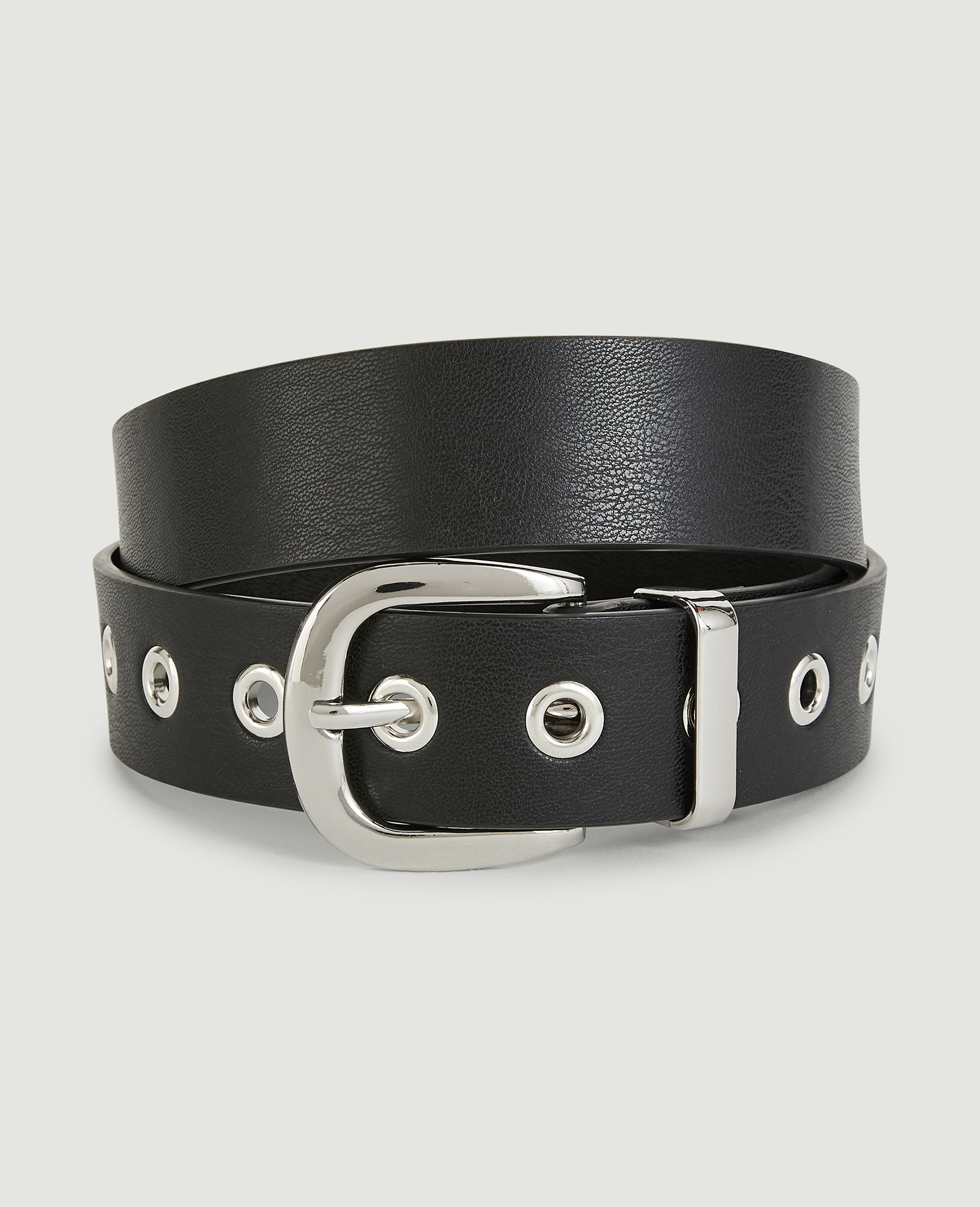 Ceinture œillets métalliques noir - Pimkie