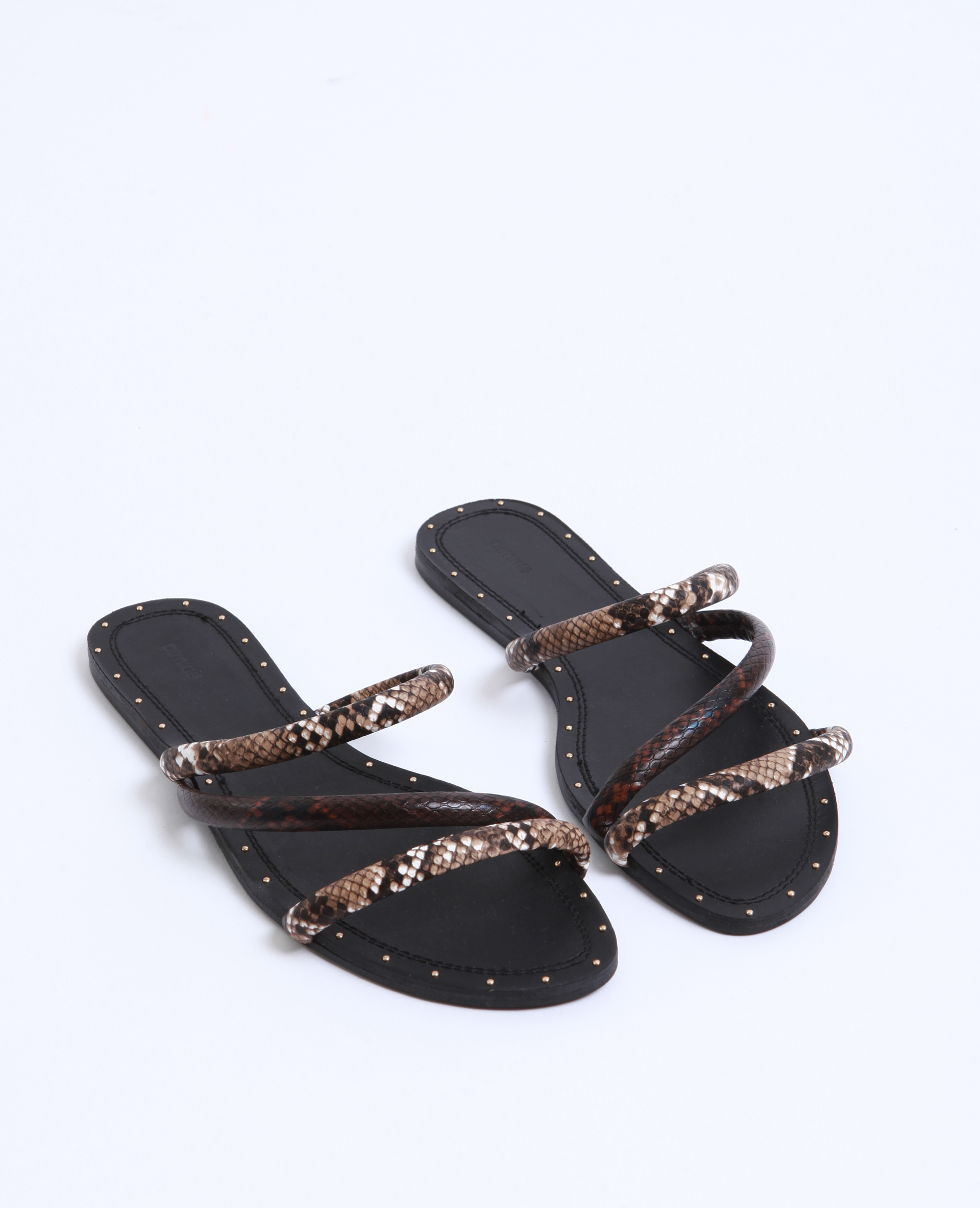 Sandales plates python top